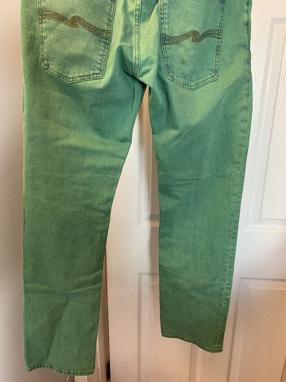 Nudie Jeans Nudie Jeans Green Denim Straight Jeans Size US 36 / EU 52 - 7 Thumbnail