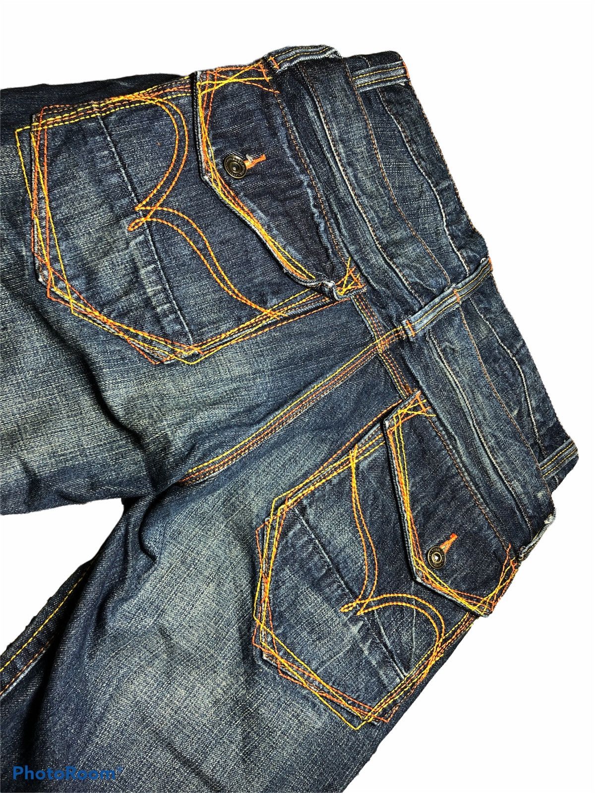 Japanese Brand HOT⚡️TRIPLE STICTH BACK POCKET DOUBLE WAIST RUSH HOUR JEANS Size US 31 - 2 Thumbnail