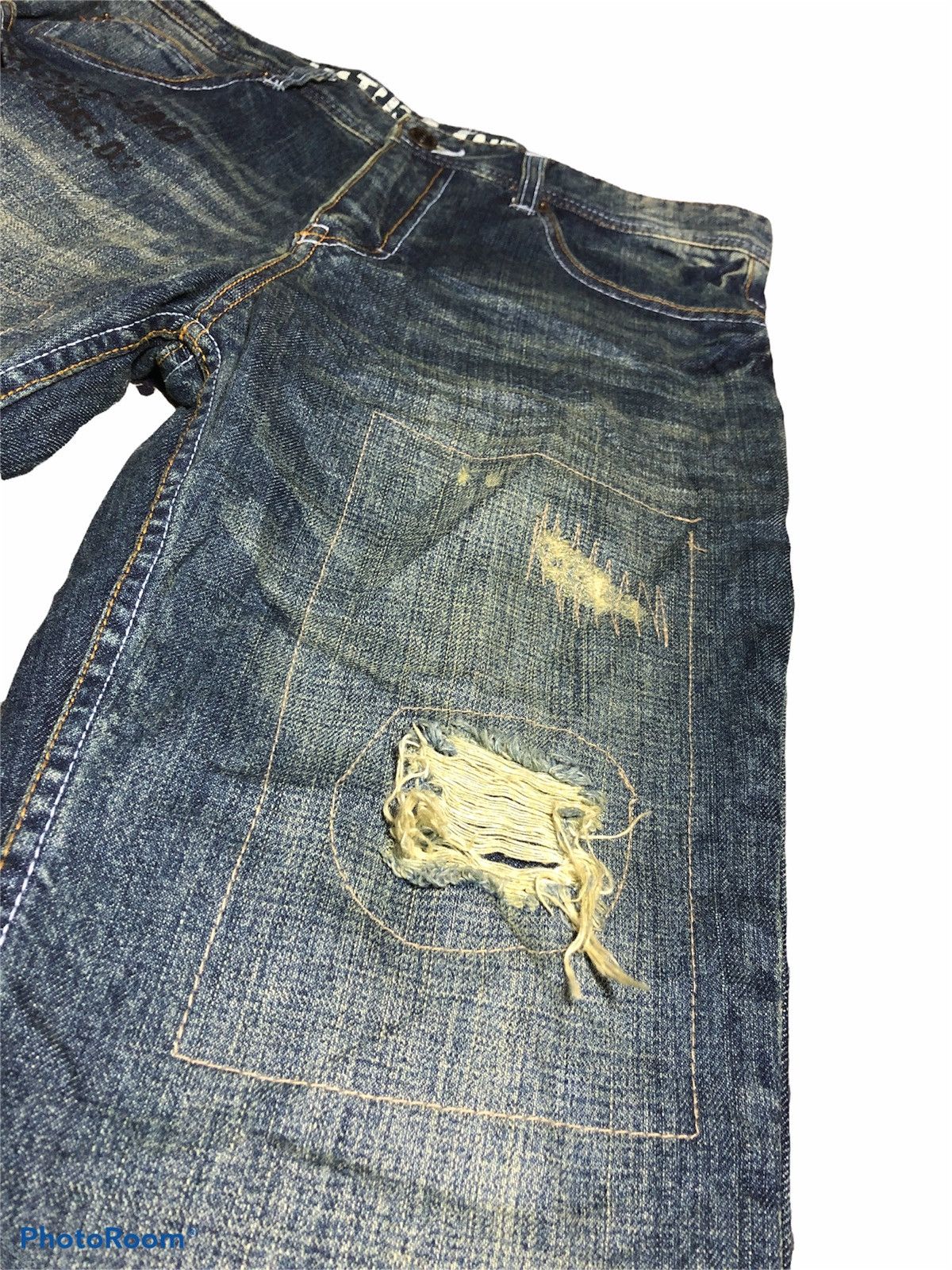 Japanese Brand BEACH SOUND DISTRESSED DENIM Size US 30 / EU 46 - 4 Thumbnail