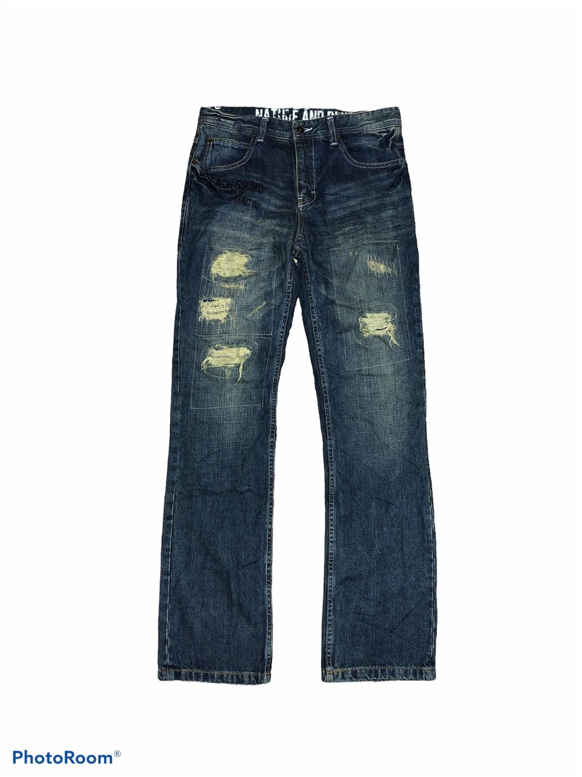 Japanese Brand BEACH SOUND DISTRESSED DENIM Size US 30 / EU 46 - 1 Thumbnail