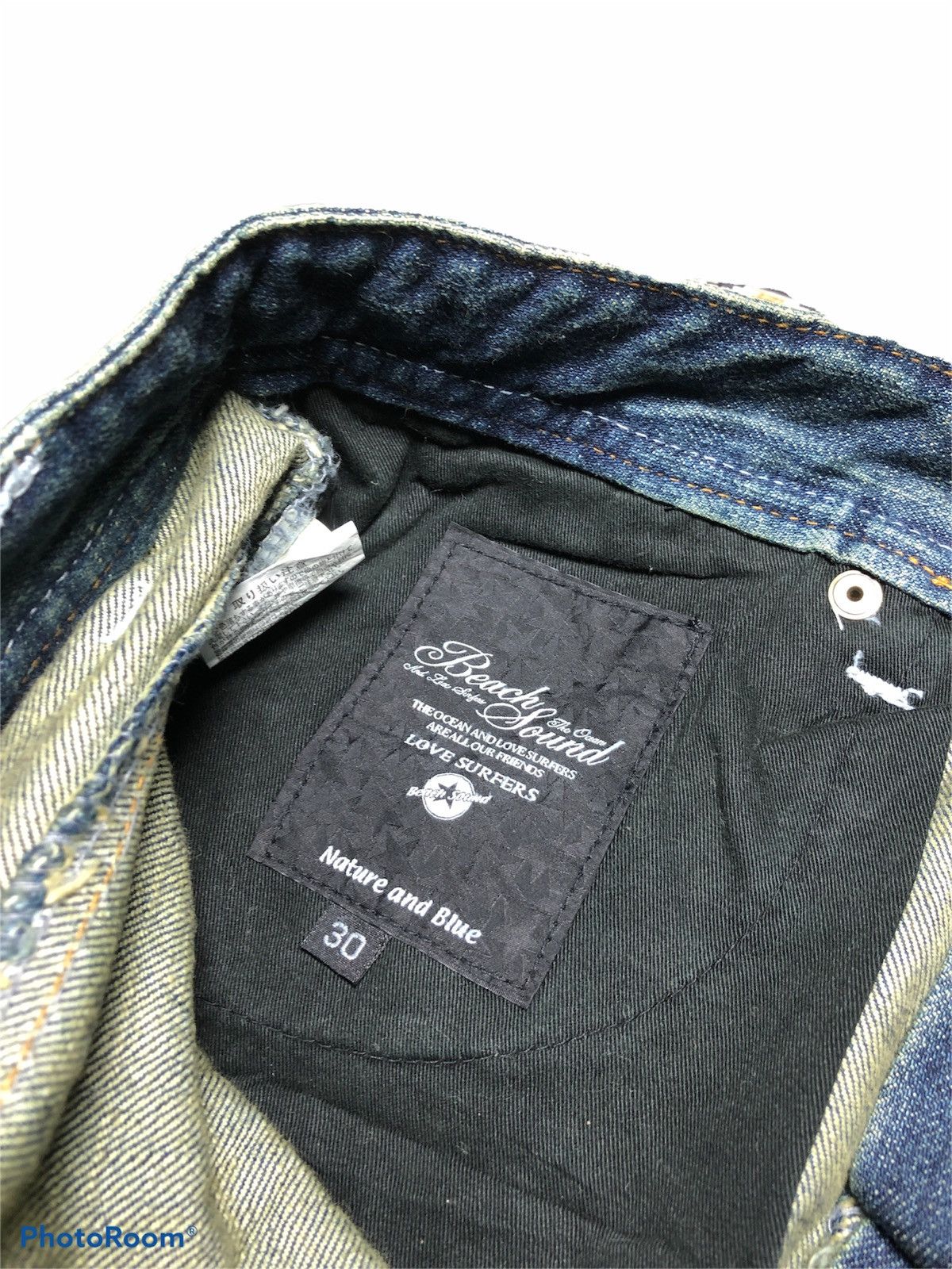 Japanese Brand BEACH SOUND DISTRESSED DENIM Size US 30 / EU 46 - 5 Thumbnail
