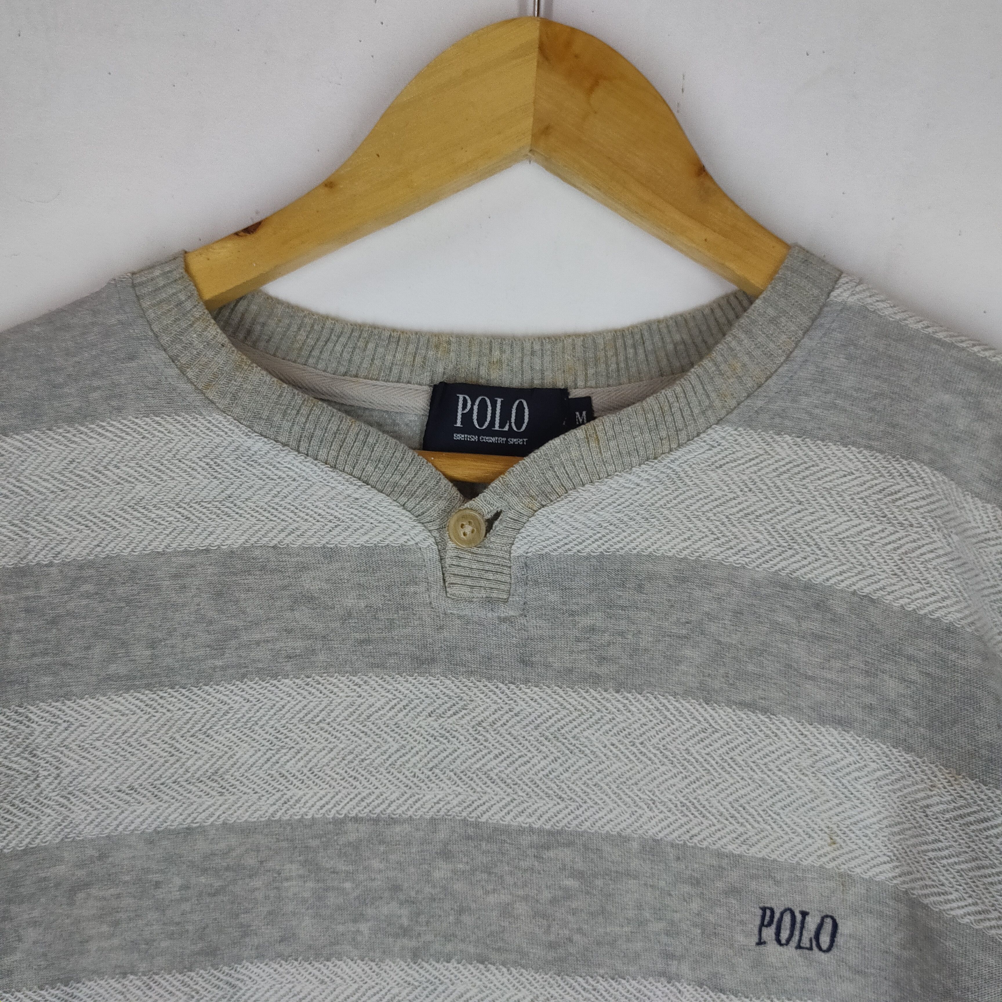 Other POLO BRITISH Stripe Button Neck Long Sleeve Msize Shirt Size US M / EU 48-50 / 2 - 5 Thumbnail