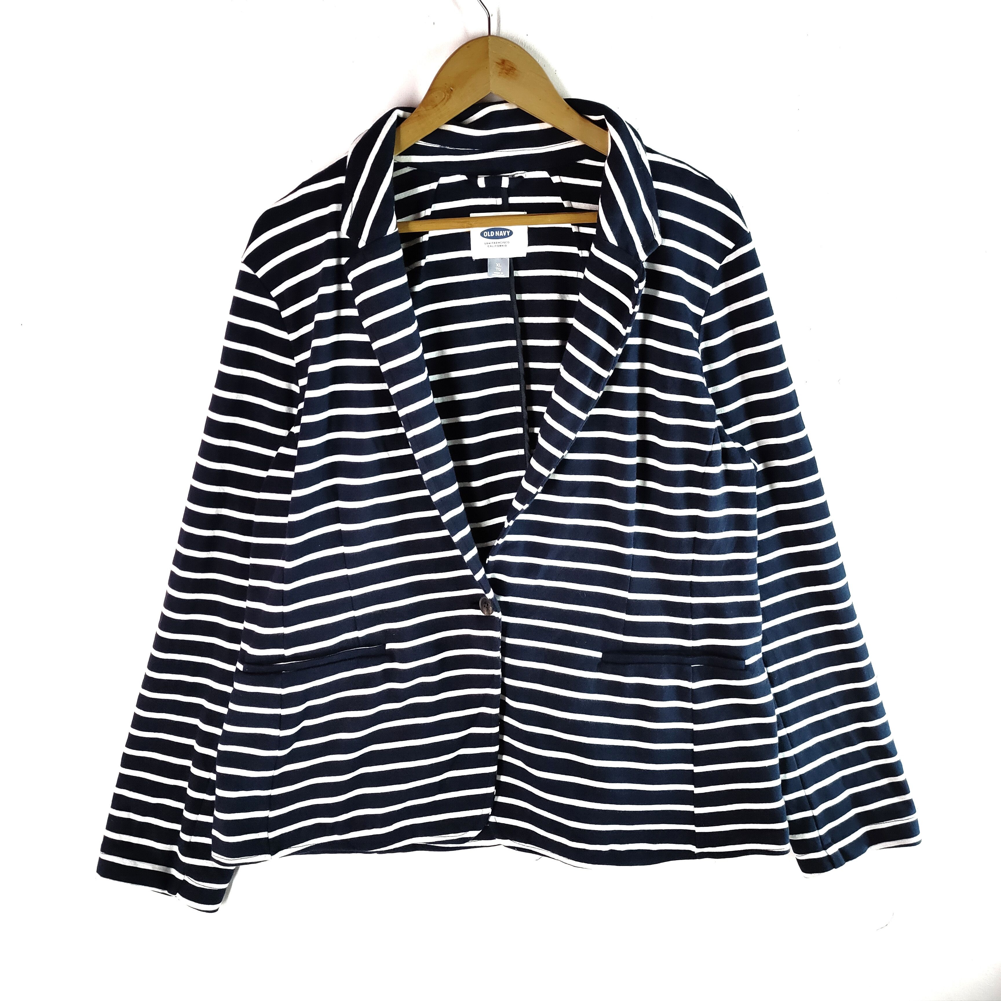 Old Navy OLD NAVY Stripe Pattern Large Size Heavy Outerwear Cardigan Size US L / EU 52-54 / 3 - 1 Thumbnail