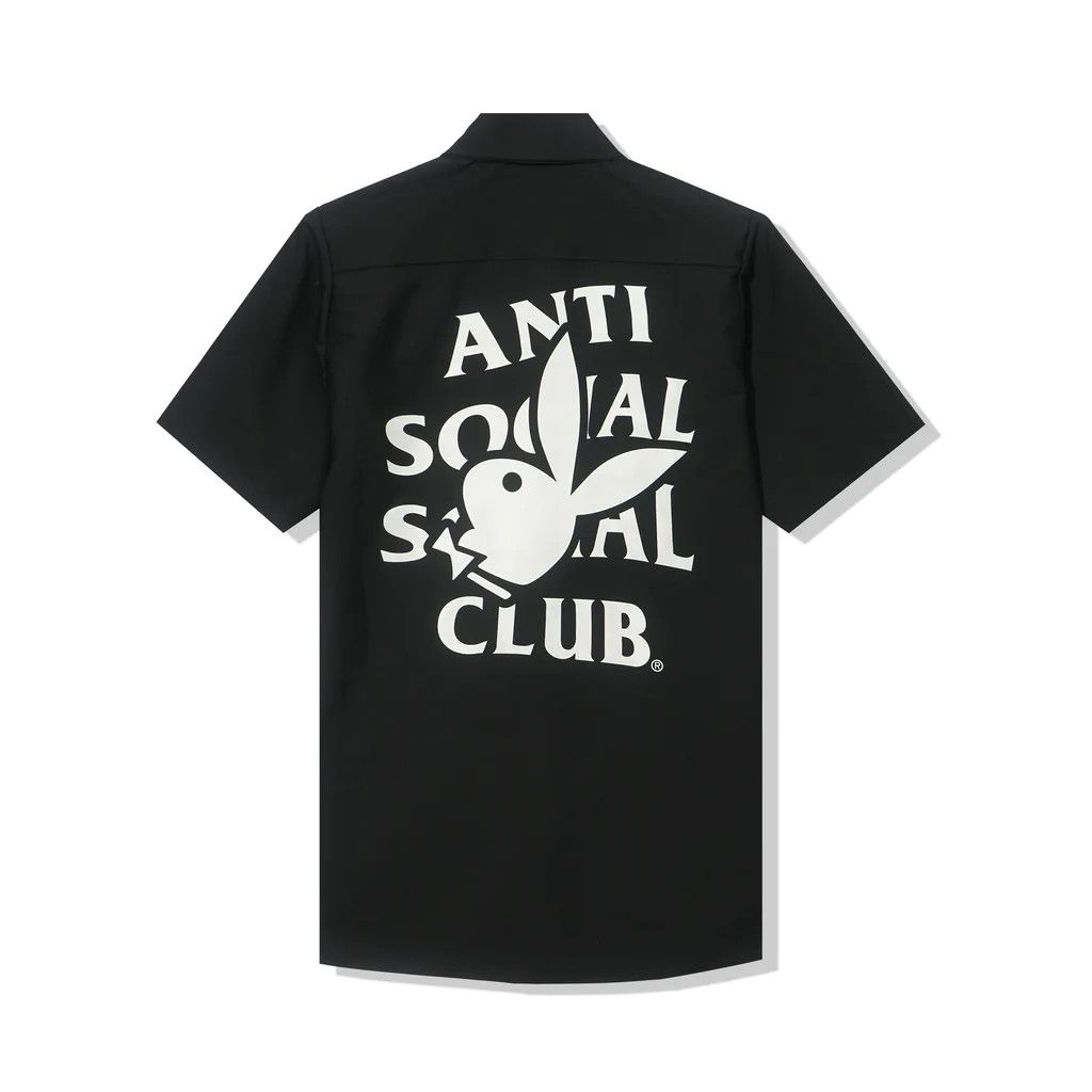 Anti Social Social Club Playboy DS SS22 White Playboy x ASSC Photographer Black Work Shirt Grailed