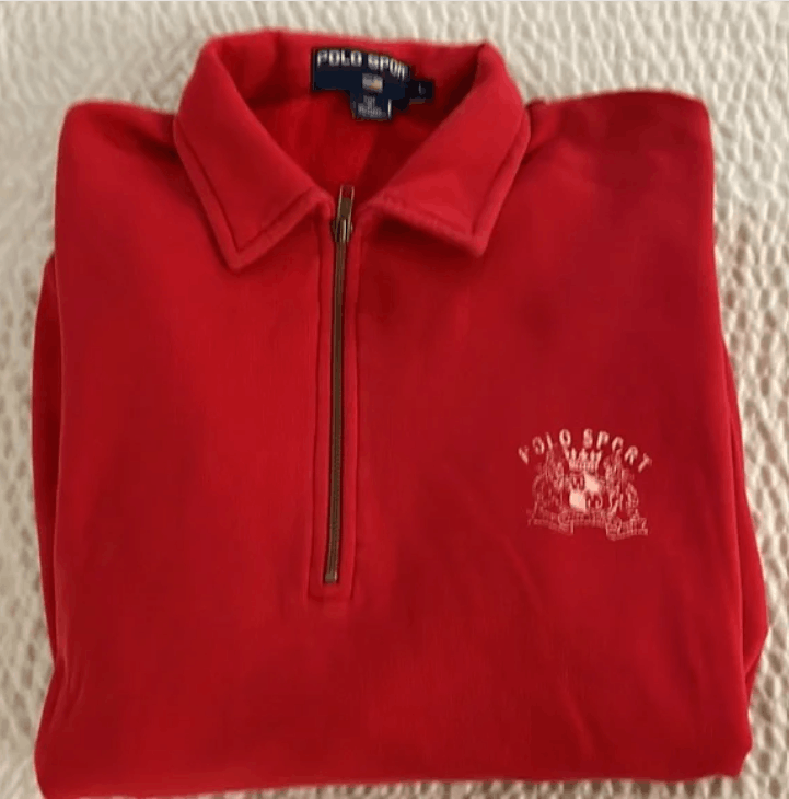 Polo Ralph Lauren × Vintage Authentic Vintage Lo-Life 1/4 Zip Terry Red ...