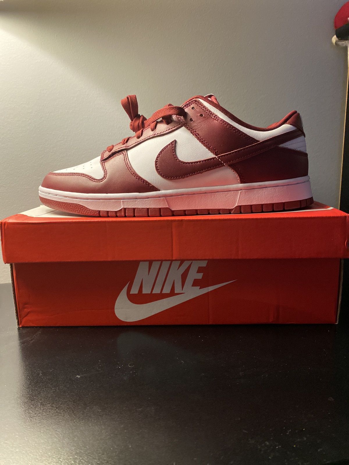 nike dunk low retro red and grey