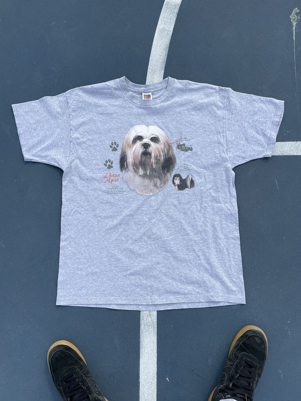 Fruit Of The Loom 90s Vintage Lhasa Apso Tibetan Royal Dog Animal Tee Tibet Size US XXL / EU 58 / 5 - 2 Thumbnail