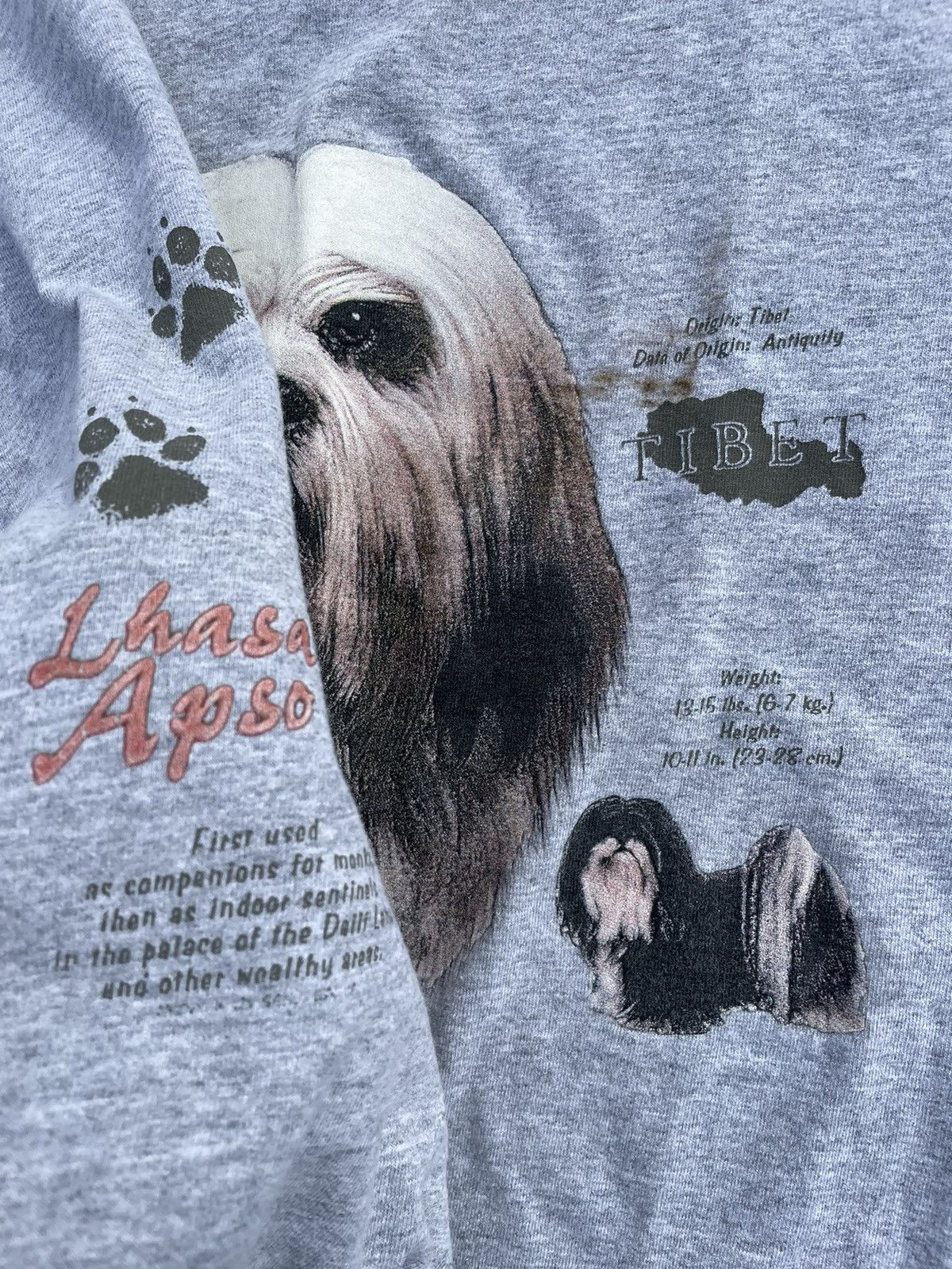 Fruit Of The Loom 90s Vintage Lhasa Apso Tibetan Royal Dog Animal Tee Tibet Size US XXL / EU 58 / 5 - 4 Thumbnail