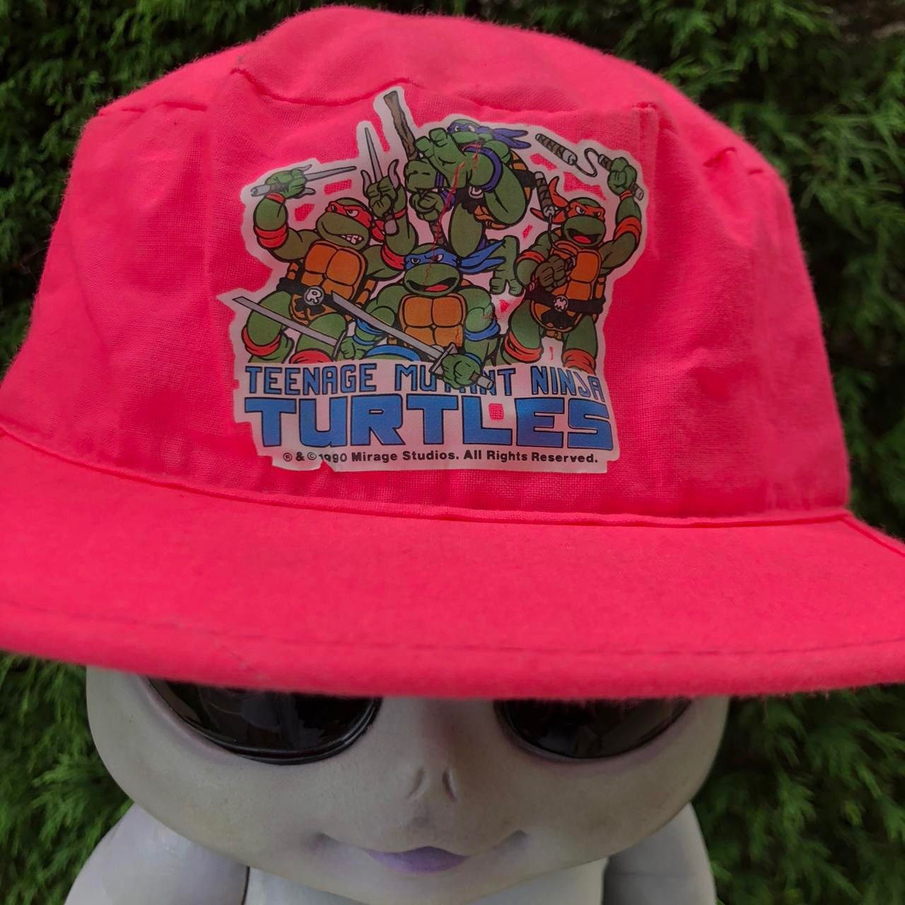 Vintage 1990 Teenage Mutant Ninja Turtles Hat TMNT Beach cap Neon Size ONE SIZE - 2 Thumbnail