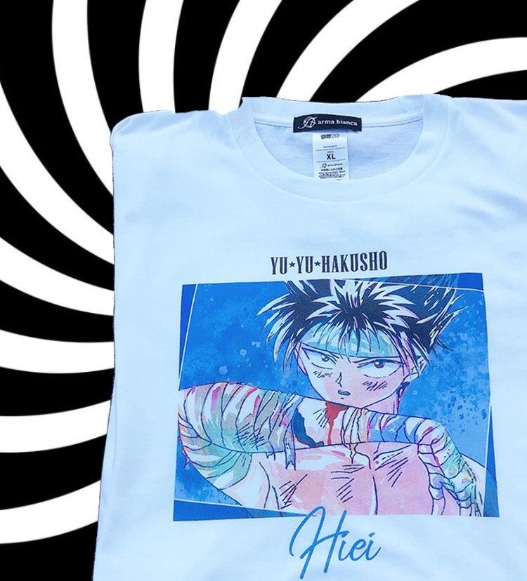 image of Anima Y2K Hiei Yu Yu Hakusho T Shirt Anime in White, Men's (Size XL)