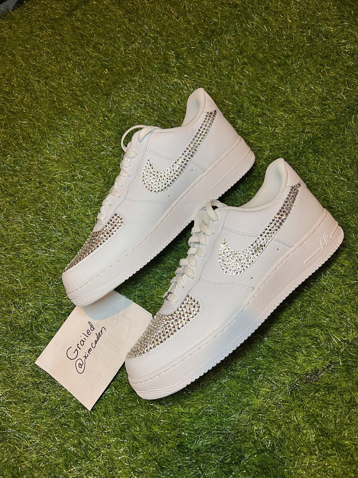 Nike Swarovski Air Force 1 Custom Swarovski Gem Stone Bejeweled Low Tops Grailed