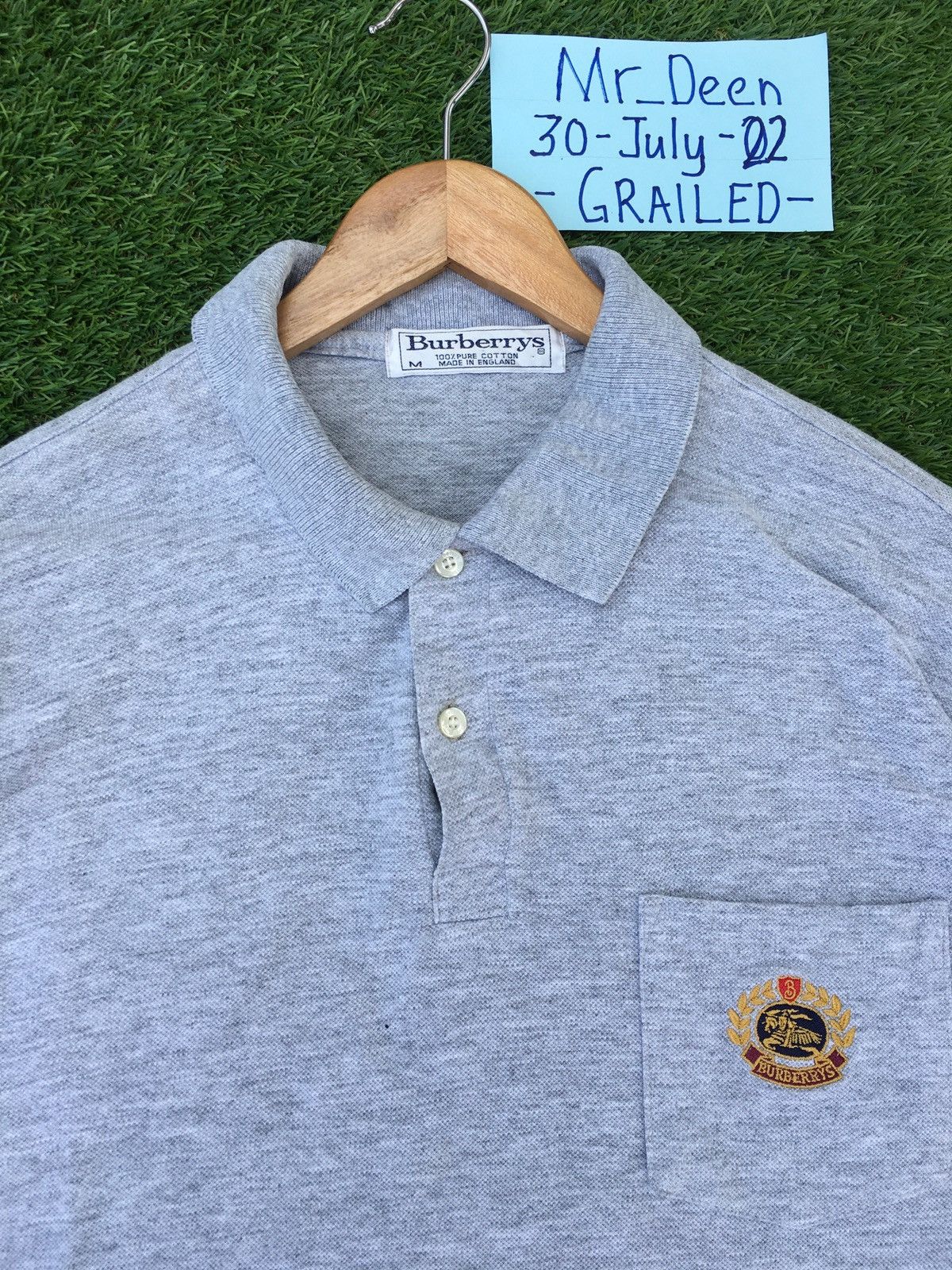 Burberry Rare Vintage Burberry Plain Polo Shirt Size US L / EU 52-54 / 3 - 6 Thumbnail