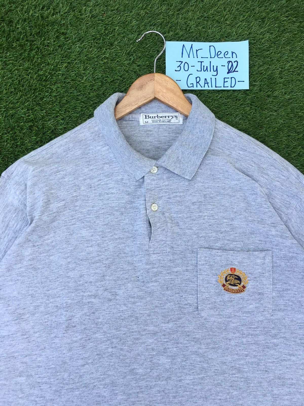Burberry Rare Vintage Burberry Plain Polo Shirt Size US L / EU 52-54 / 3 - 1 Thumbnail