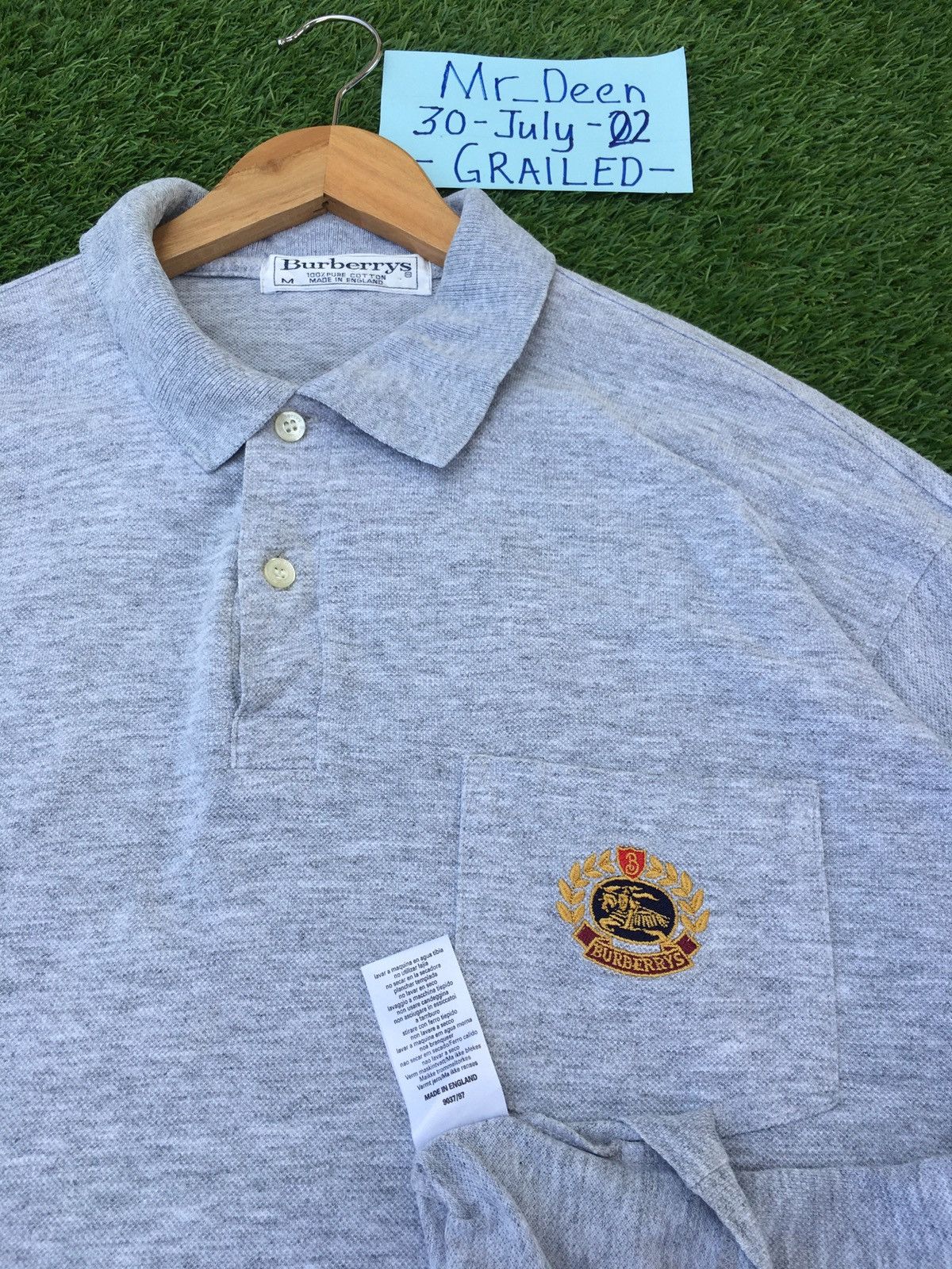 Burberry Rare Vintage Burberry Plain Polo Shirt Size US L / EU 52-54 / 3 - 11 Thumbnail