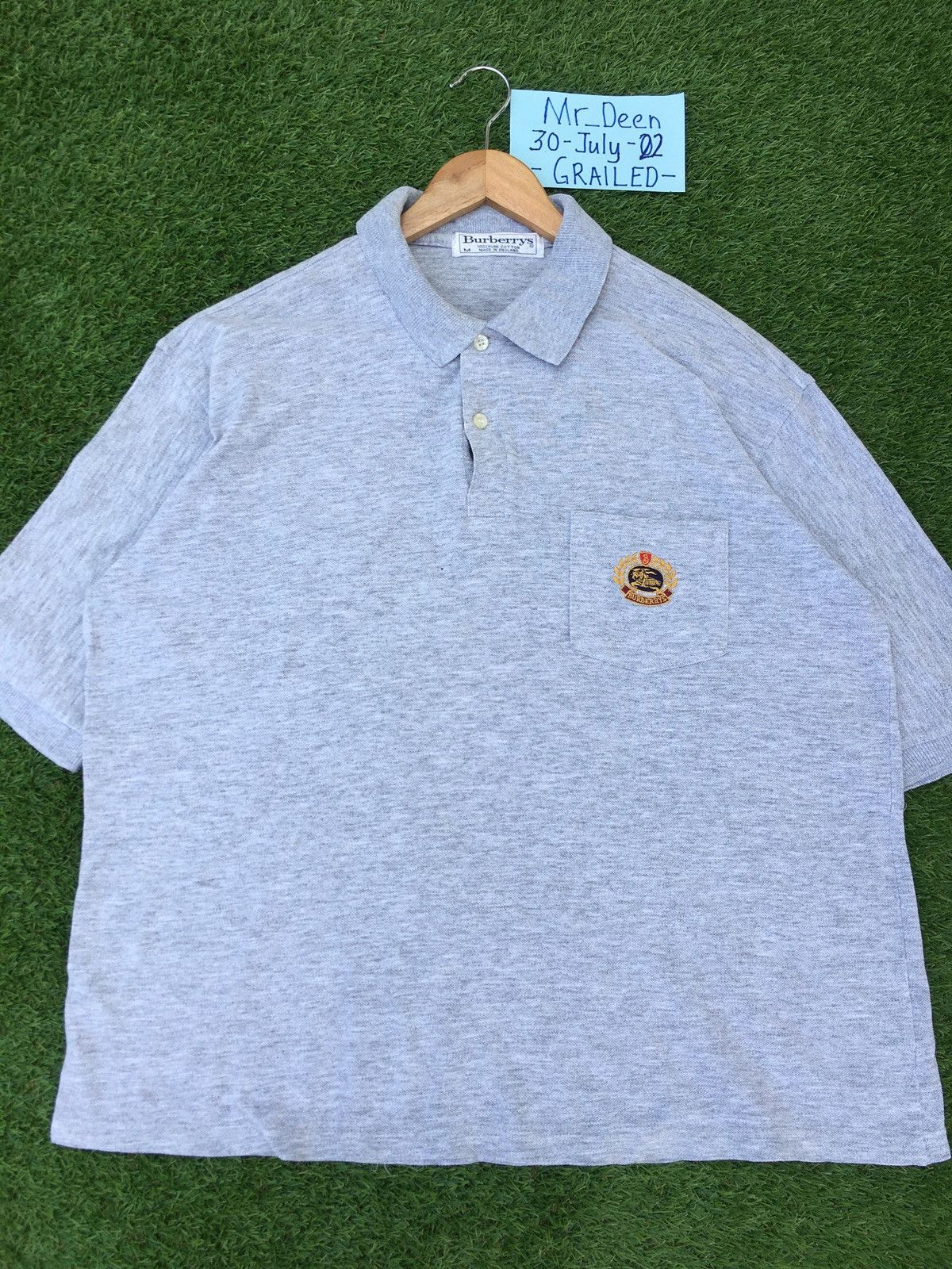 Burberry Rare Vintage Burberry Plain Polo Shirt Size US L / EU 52-54 / 3 - 3 Thumbnail