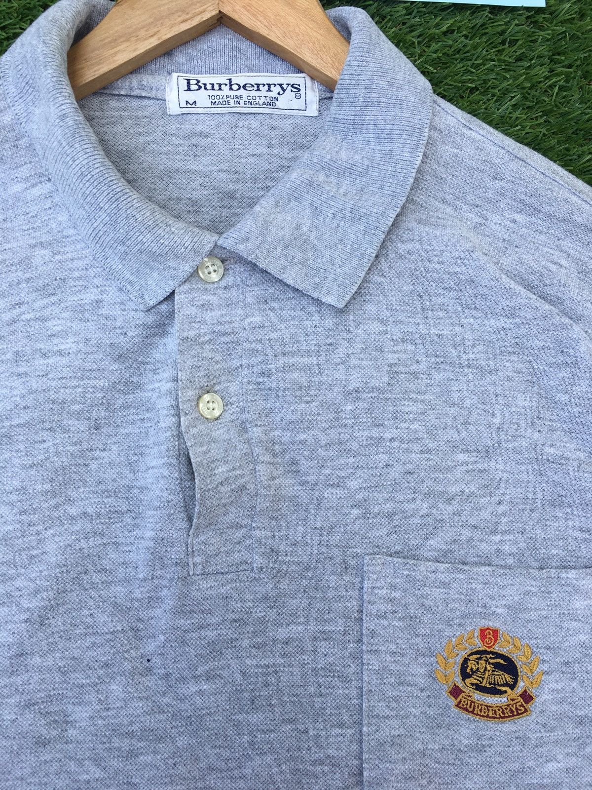 Burberry Rare Vintage Burberry Plain Polo Shirt Size US L / EU 52-54 / 3 - 7 Thumbnail