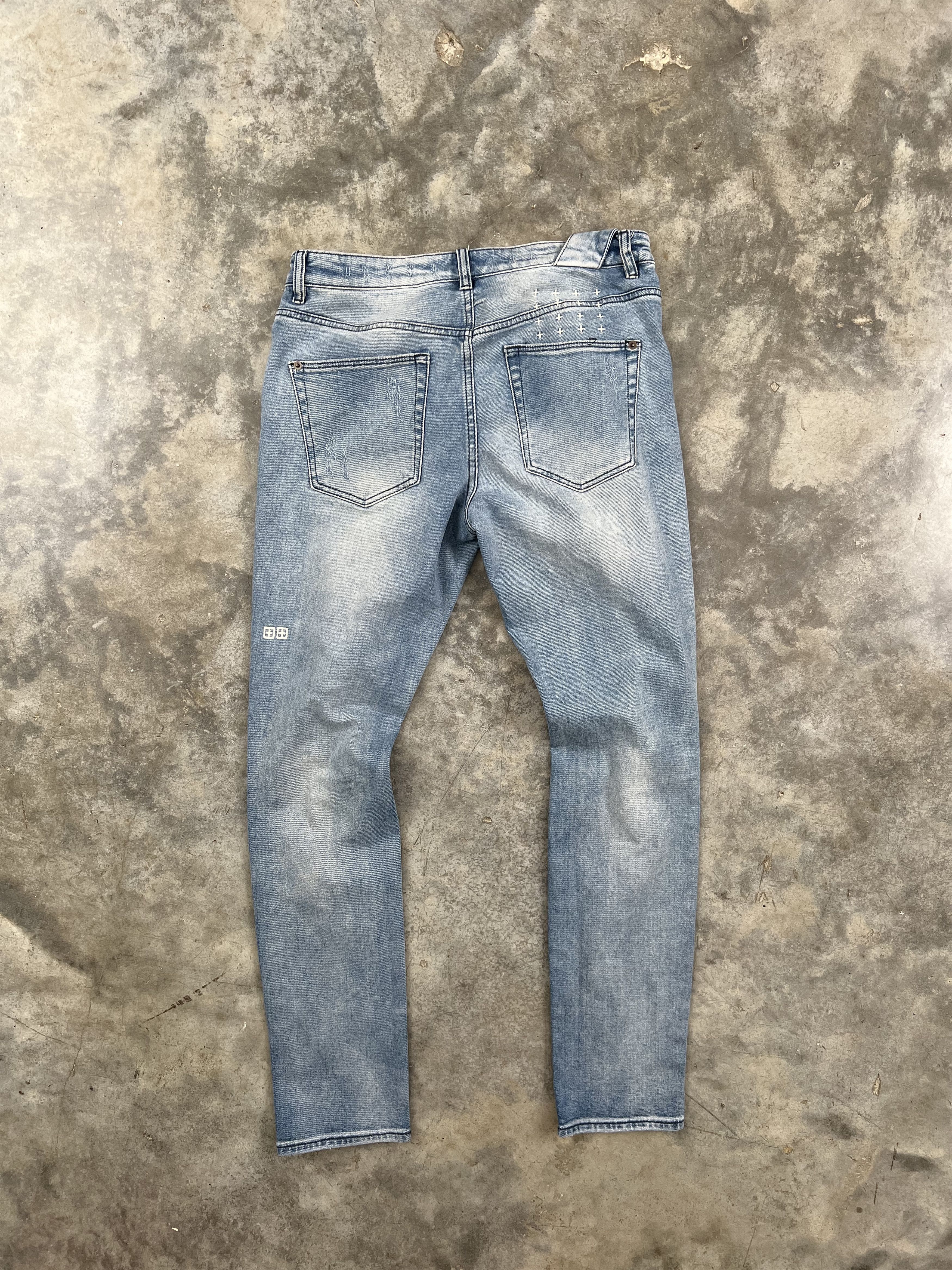 Ksubi Ksubi Chitch Blue Distressed Denim Jeans Sz. 33 🥣🧊❄️ Van Size US 33 - 1 Thumbnail