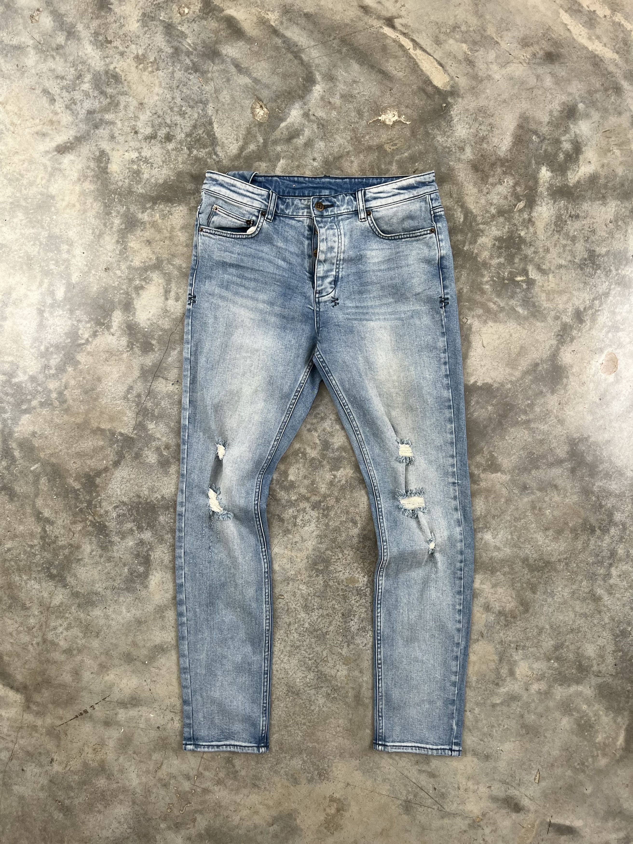 Ksubi Ksubi Chitch Blue Distressed Denim Jeans Sz. 33 🥣🧊❄️ Van Size US 33 - 4 Thumbnail