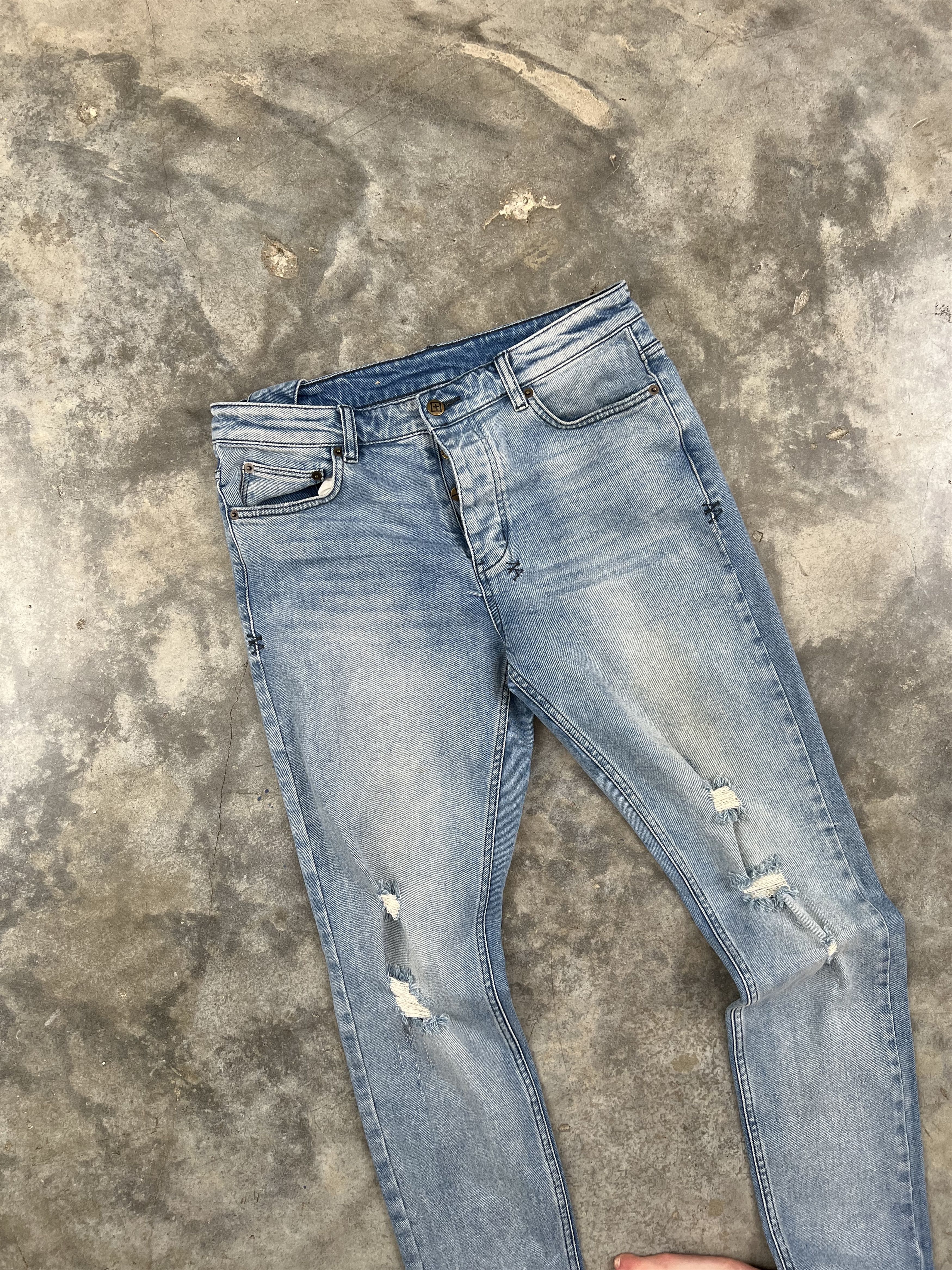 Ksubi Ksubi Chitch Blue Distressed Denim Jeans Sz. 33 🥣🧊❄️ Van Size US 33 - 5 Thumbnail