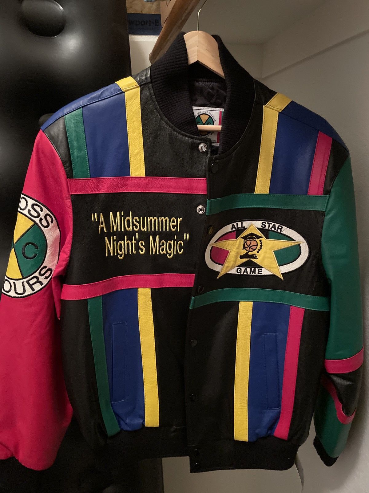 Cross Colours Cross Colours Magic Johnson All-Star game leather jacket ...