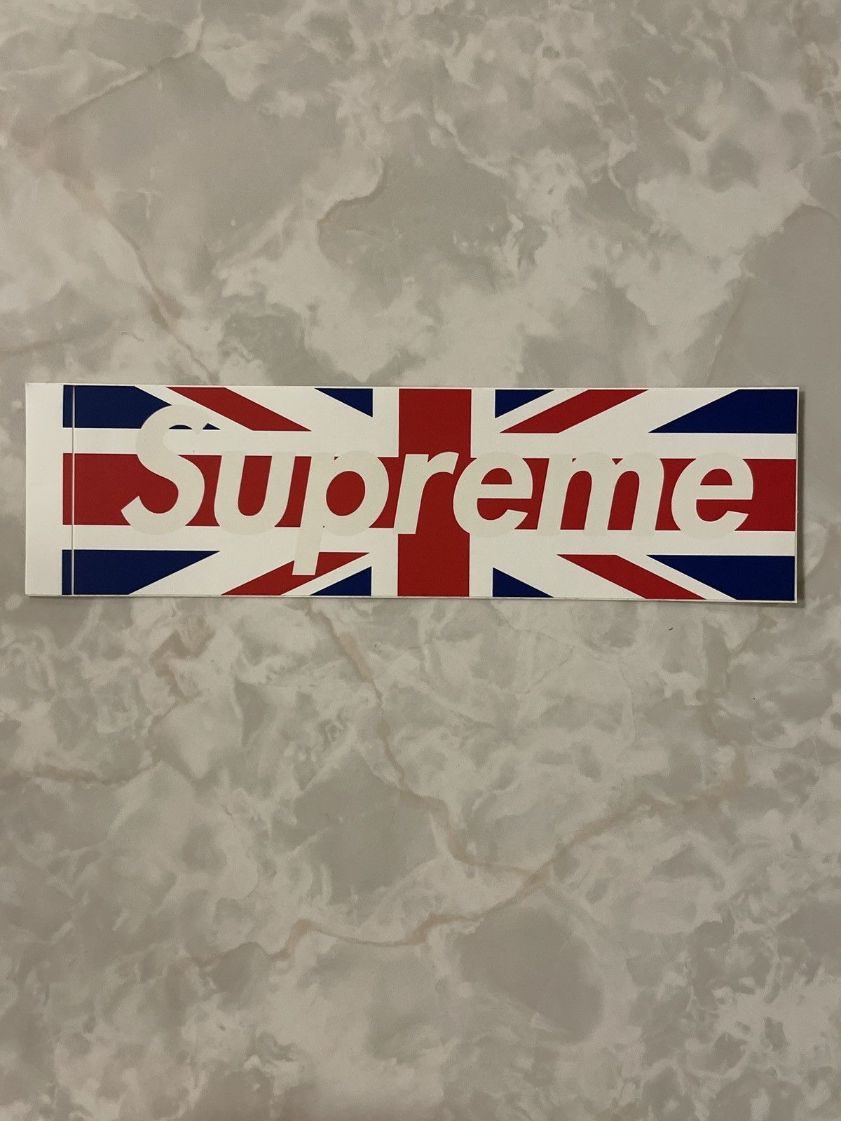 Supreme union jack box logo sticker hotsell