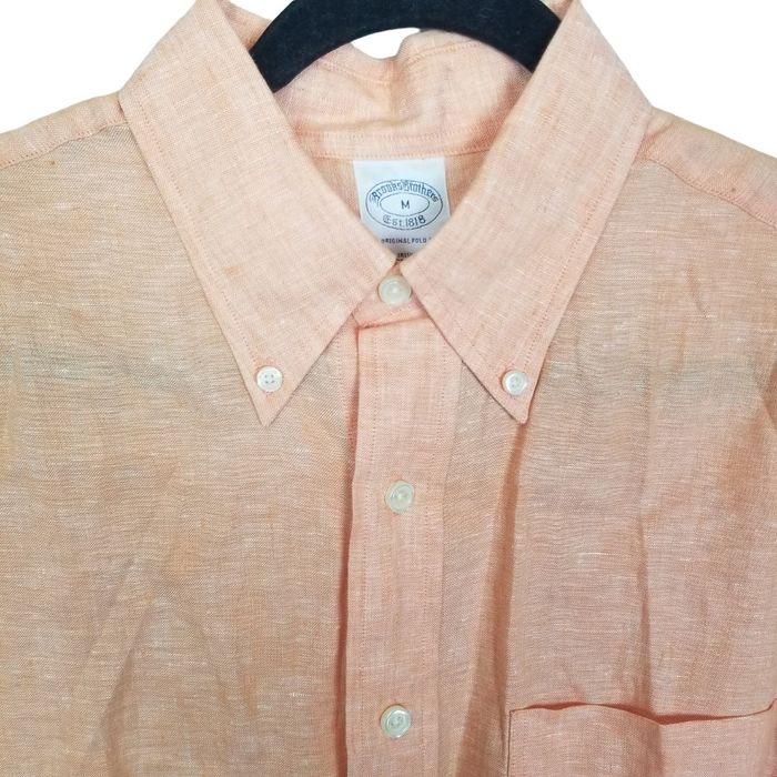 Brooks Brothers 346 long sleeve linen button-down shirt, men's size M / eaa469669