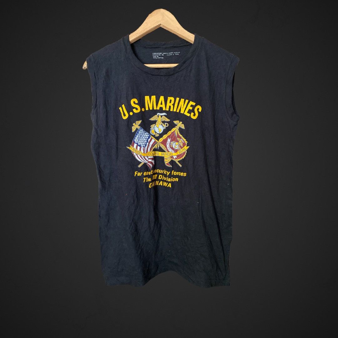 Vintage Vintage 80s US Marines III Division Okinawa Single Stitch Size US S / EU 44-46 / 1 - 2 Thumbnail