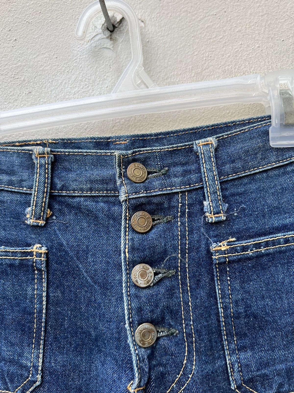 Vintage Super Flare Vintage 80s Edwin Japan Knee Patch Denim Jeans Size US 28 / EU 44 - 8 Thumbnail