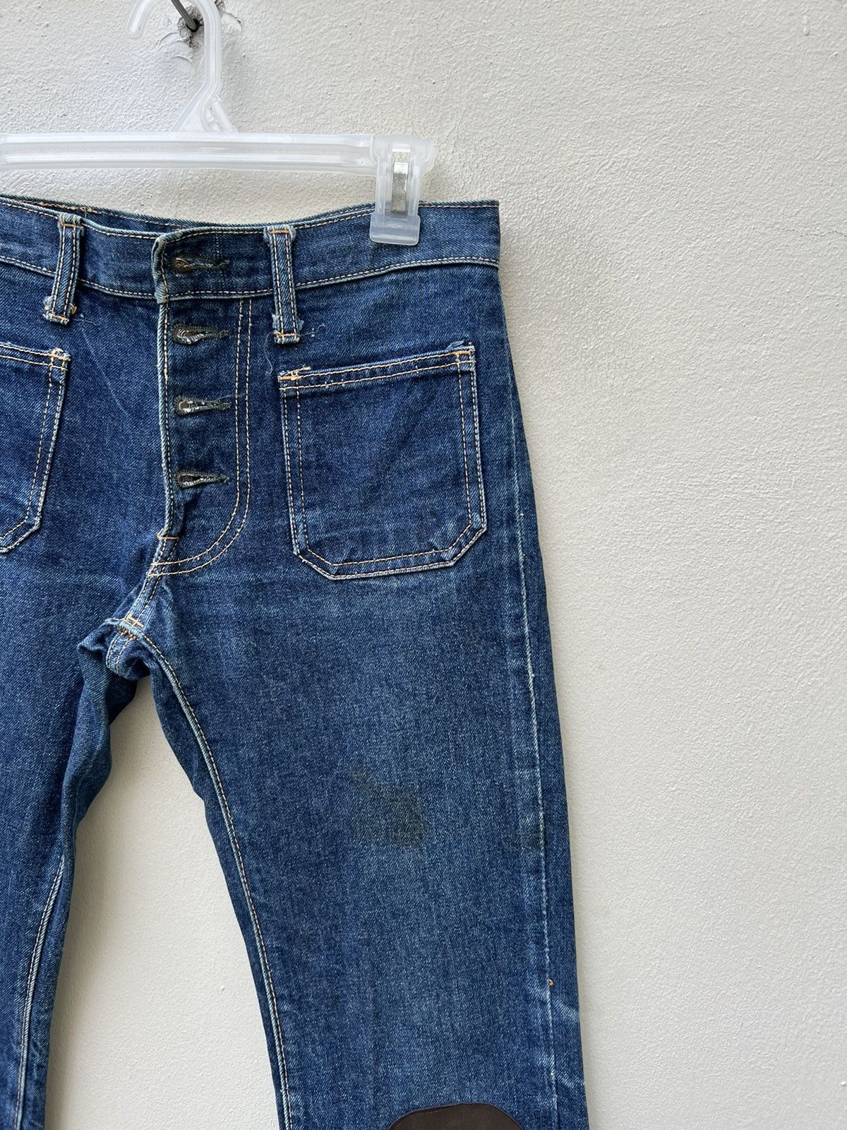 Vintage Super Flare Vintage 80s Edwin Japan Knee Patch Denim Jeans Size US 28 / EU 44 - 12 Thumbnail