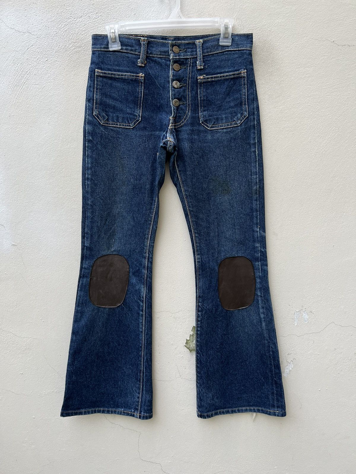 Vintage Super Flare Vintage 80s Edwin Japan Knee Patch Denim Jeans Size US 28 / EU 44 - 6 Thumbnail