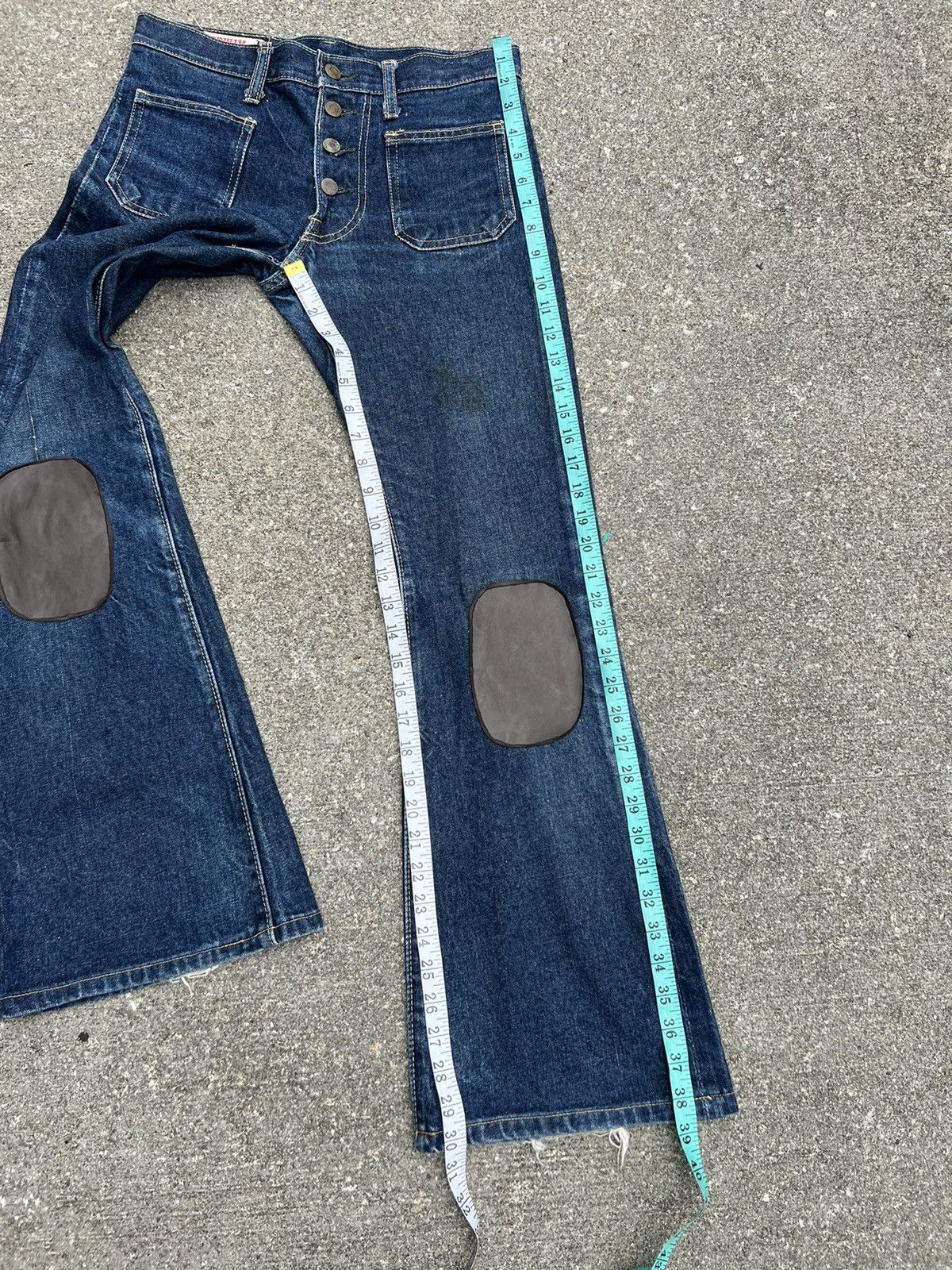 Vintage Super Flare Vintage 80s Edwin Japan Knee Patch Denim Jeans Size US 28 / EU 44 - 4 Thumbnail