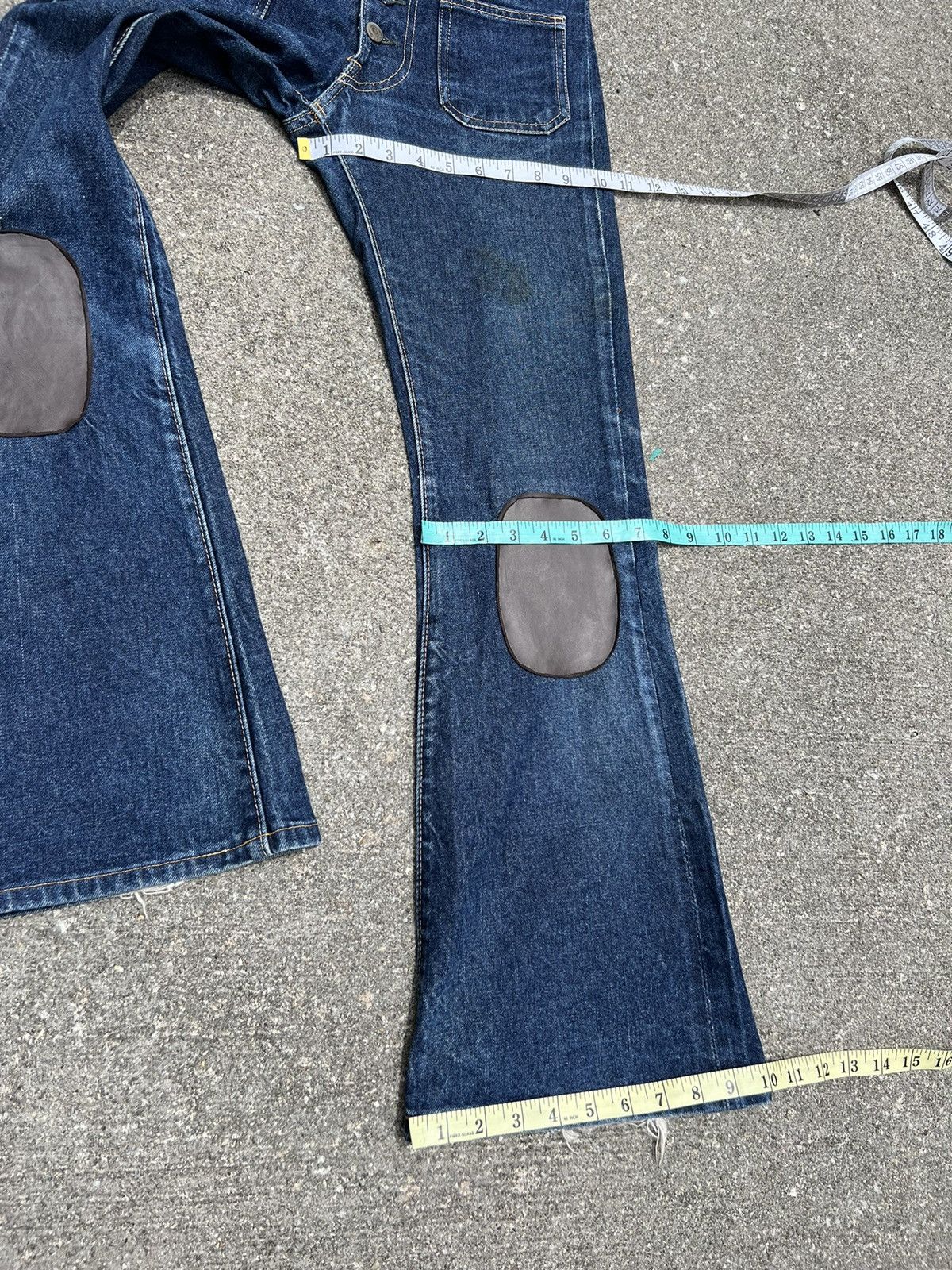 Vintage Super Flare Vintage 80s Edwin Japan Knee Patch Denim Jeans Size US 28 / EU 44 - 3 Thumbnail