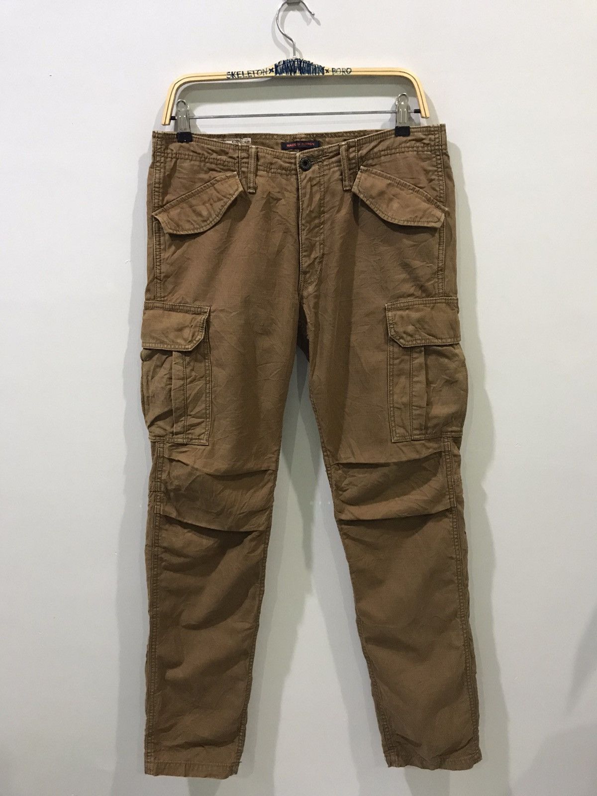 image of Blue Way Japan M65 Military Skinny Cargo Pant in Caramel, Men's (Size 32)