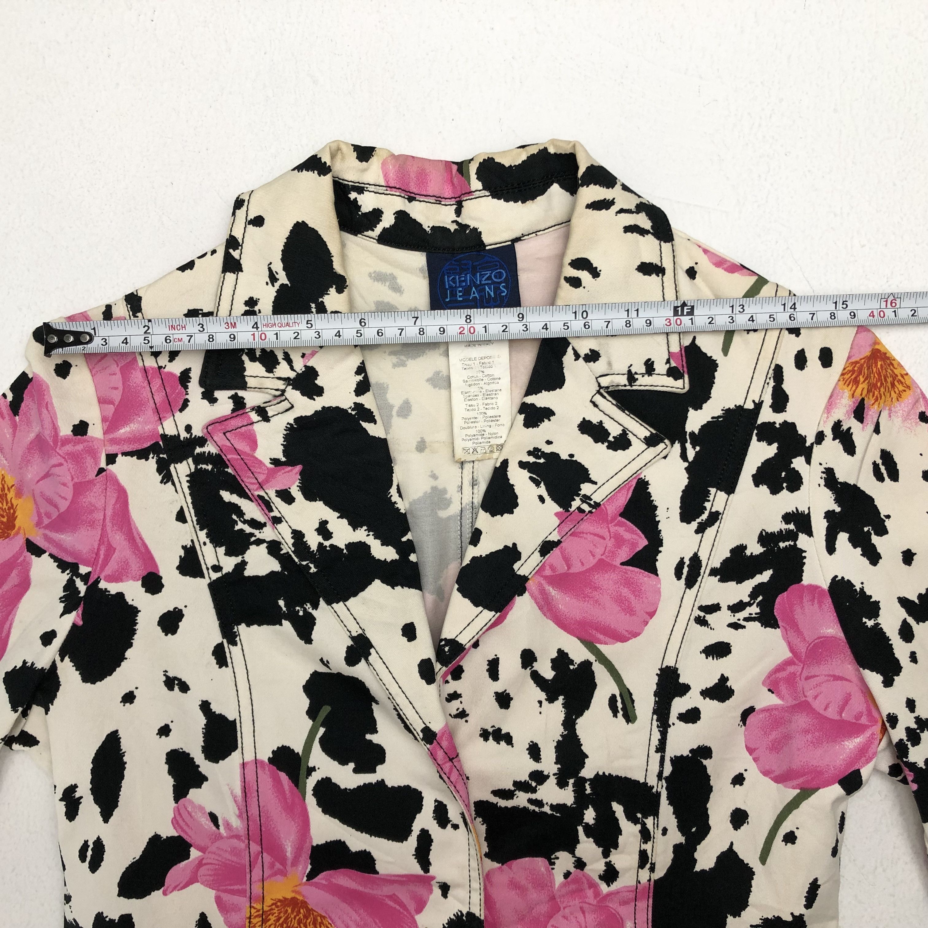 Vintage Kenzo Jeans Flower Japanese Design Blazer Coat
