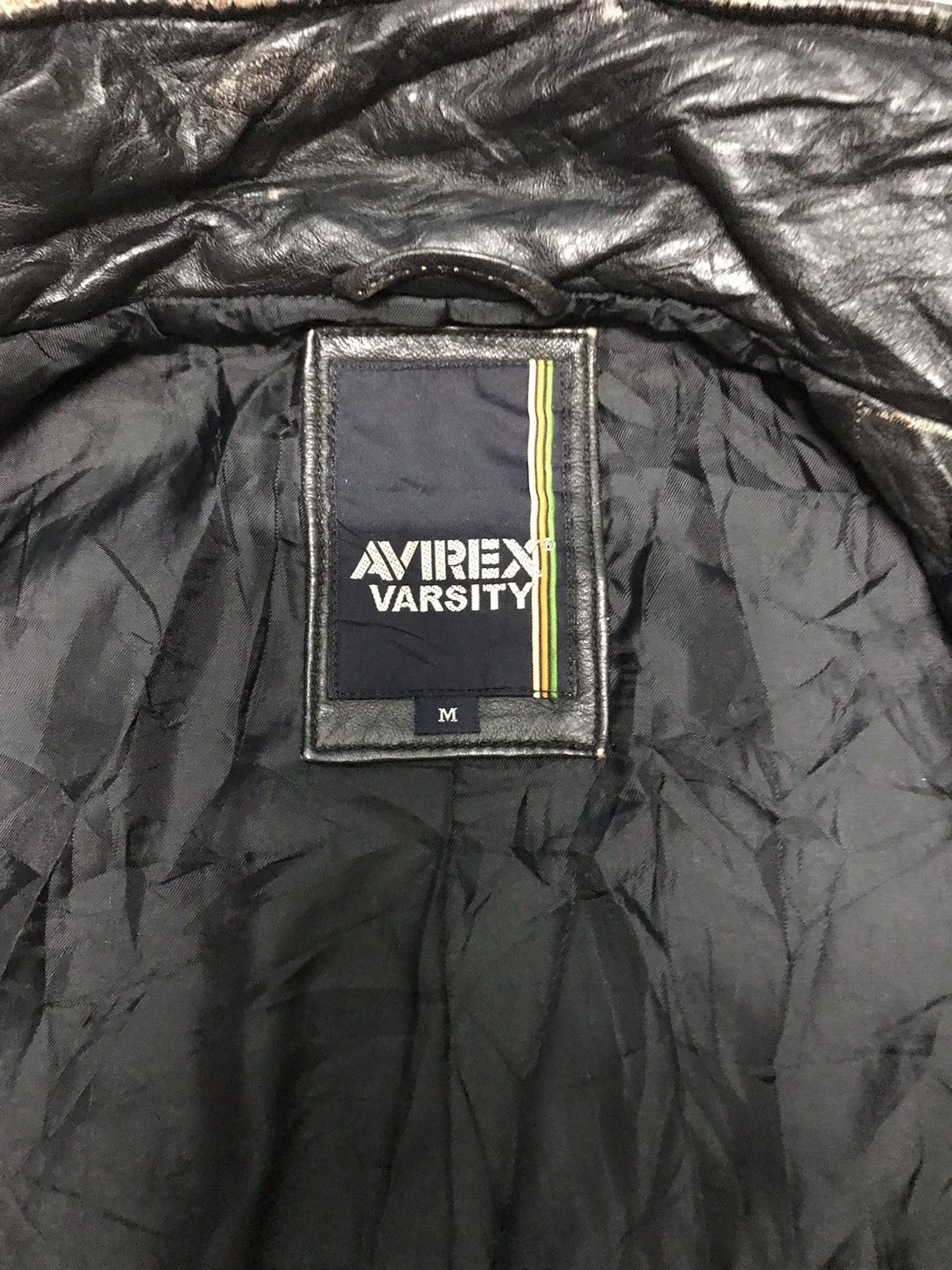 Avirex Varsity Leather Jacket Up Button