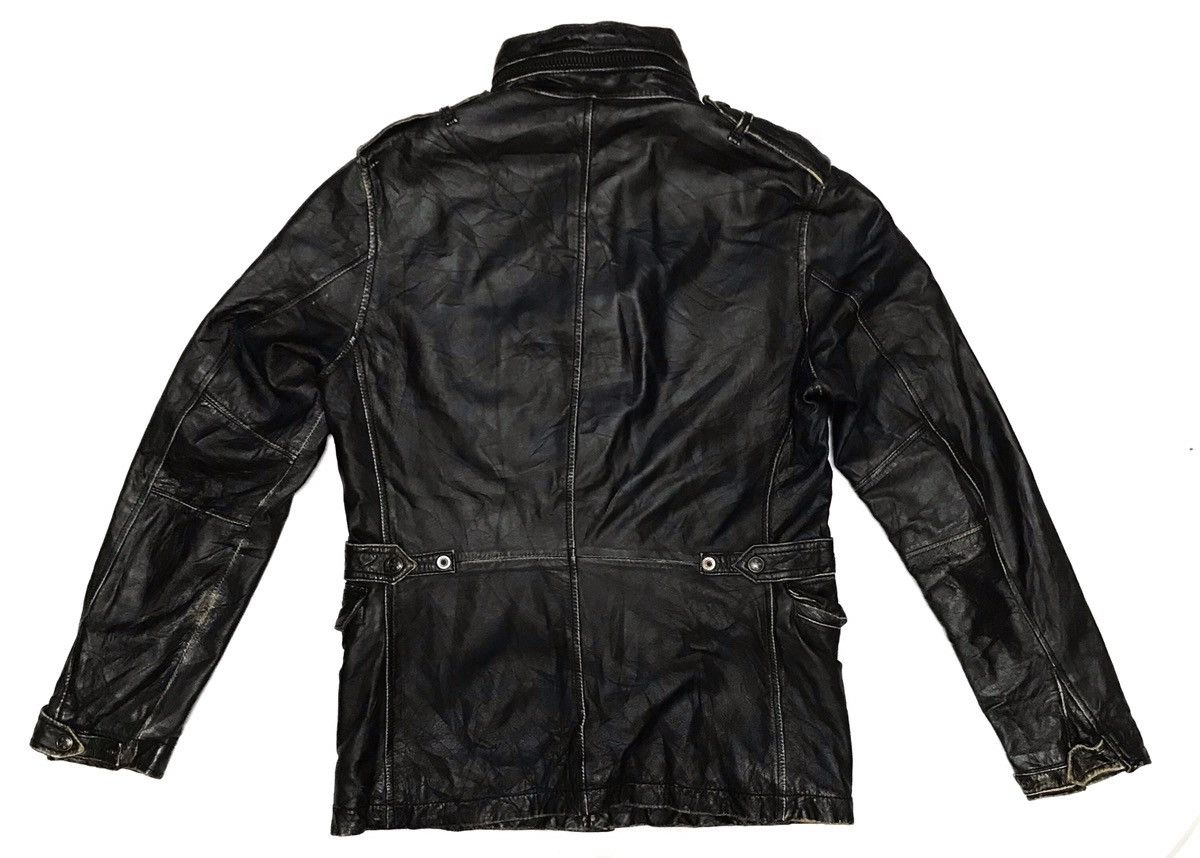Avirex Varsity Leather Jacket Up Button