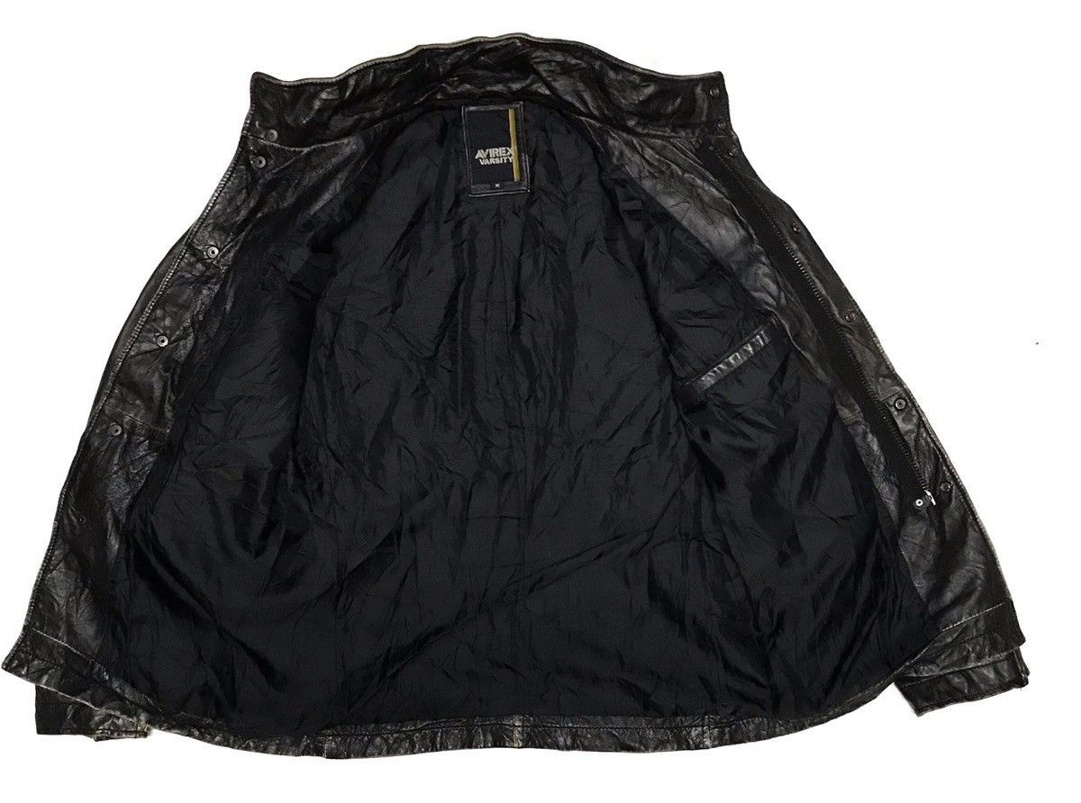 Avirex Varsity Leather Jacket Up Button