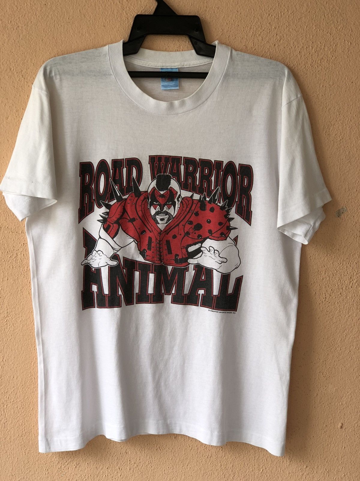 Vintage 90s Road Warrior ANIMAL Wrestling Tee