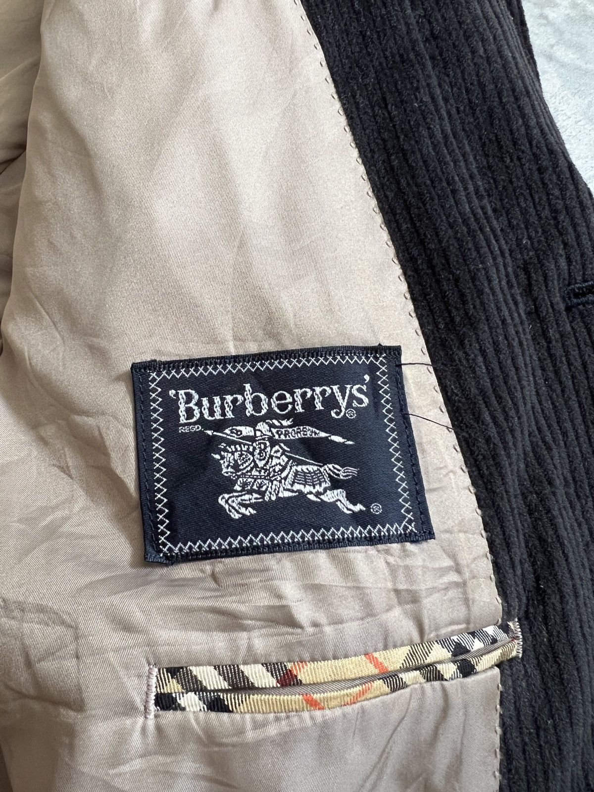Burberry × Vintage Vintage 🏴‍☠️ Burberry Corduroy Blazer Coat Size 54R - 17 Thumbnail