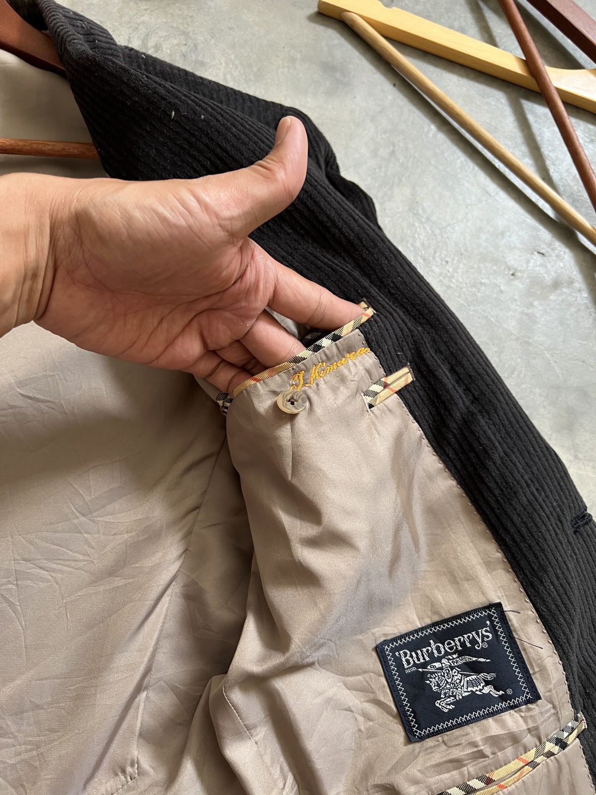 Burberry × Vintage Vintage 🏴‍☠️ Burberry Corduroy Blazer Coat Size 54R - 16 Thumbnail