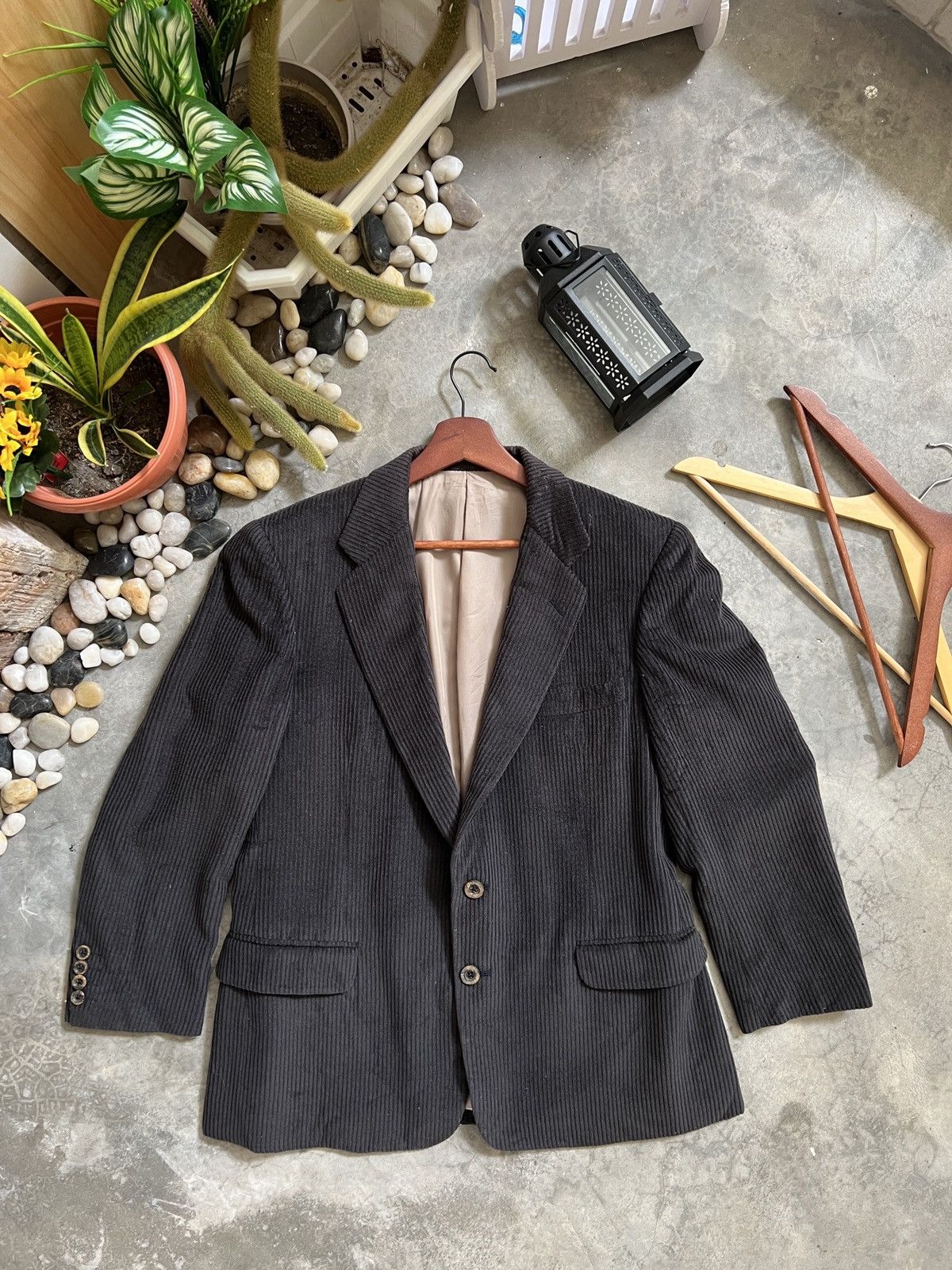 Burberry × Vintage Vintage 🏴‍☠️ Burberry Corduroy Blazer Coat Size 54R - 1 Thumbnail
