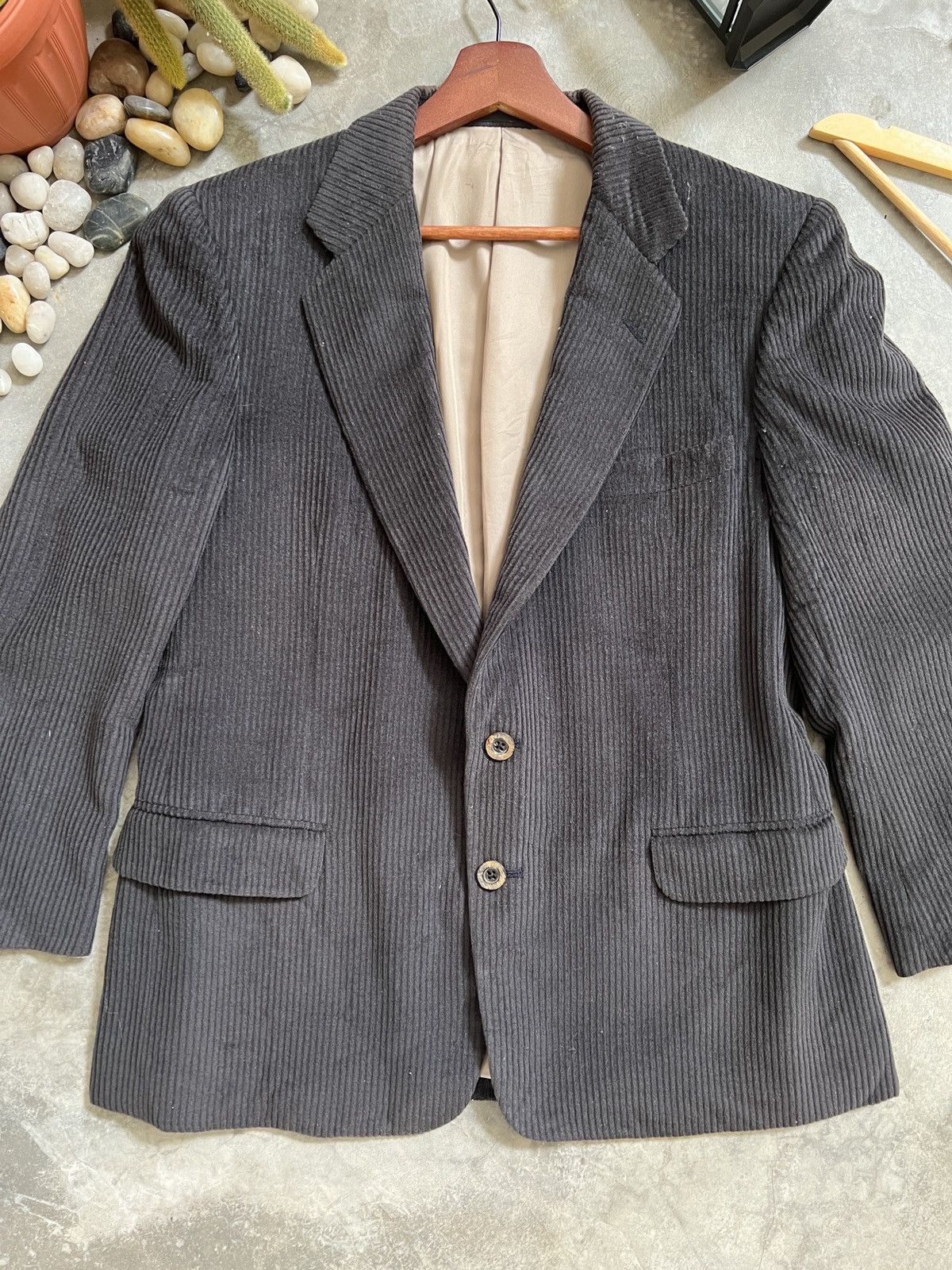 Burberry × Vintage Vintage 🏴‍☠️ Burberry Corduroy Blazer Coat Size 54R - 7 Thumbnail