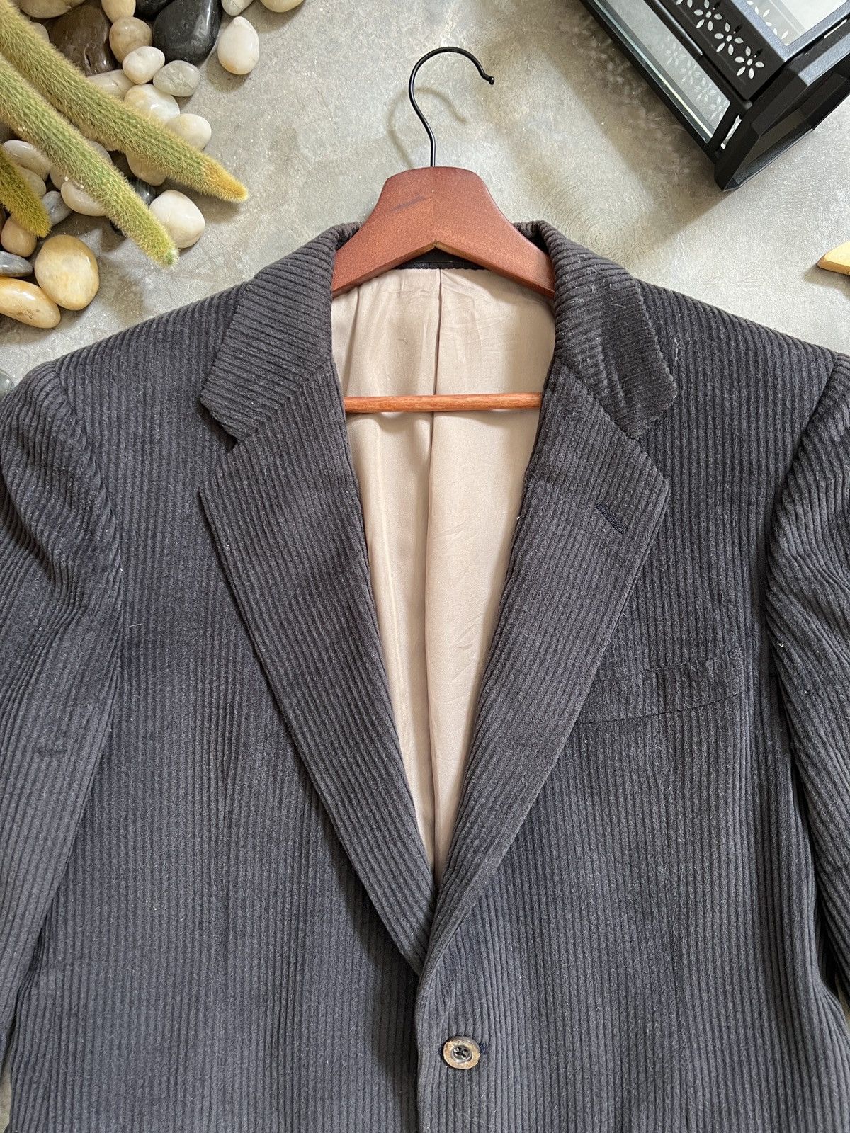 Burberry × Vintage Vintage 🏴‍☠️ Burberry Corduroy Blazer Coat Size 54R - 2 Thumbnail