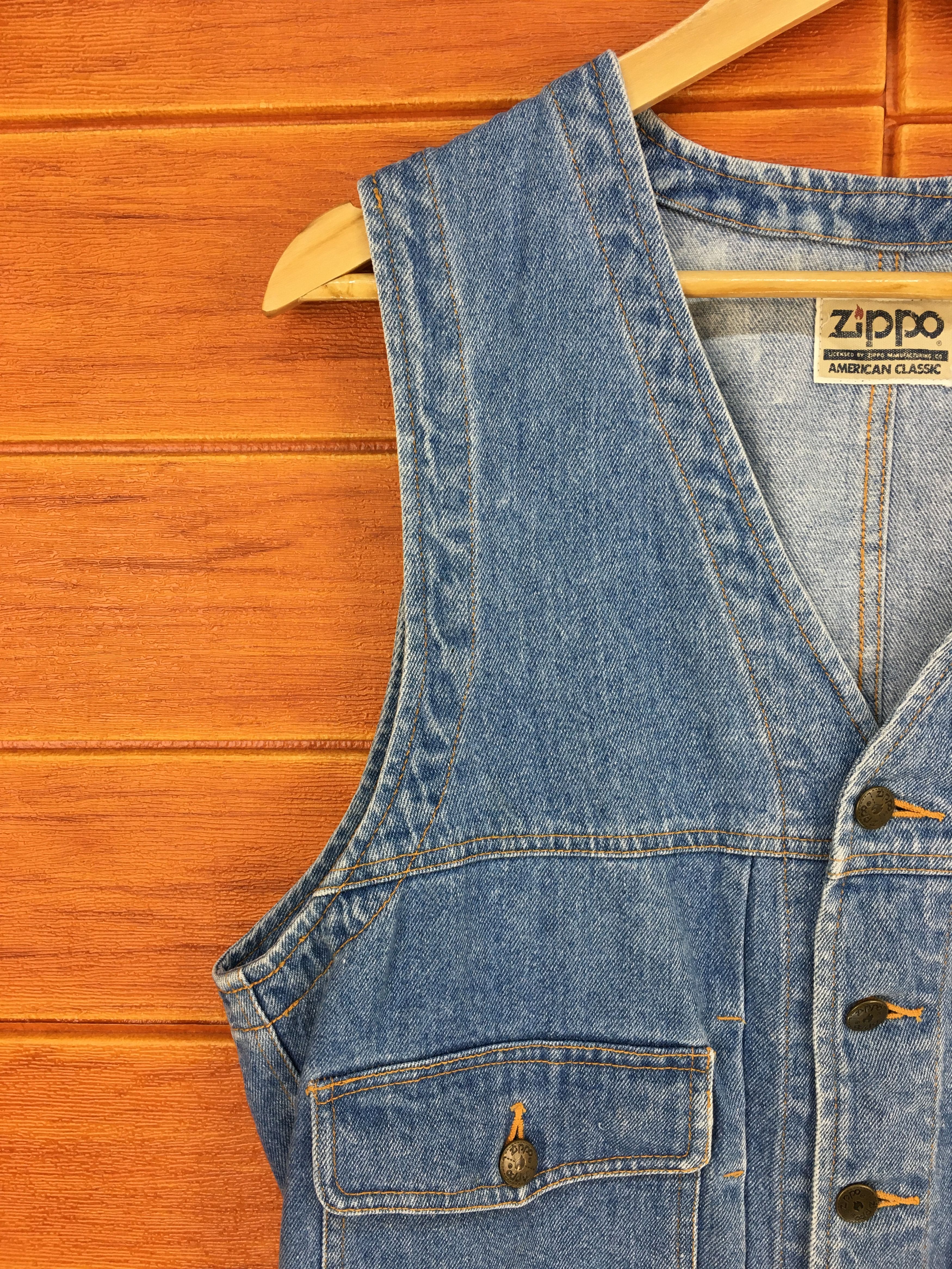 Japanese Brand × Vintage ZIPPO Denim Multi Pocket Vest Size US M / EU 48-50 / 2 - 2 Thumbnail