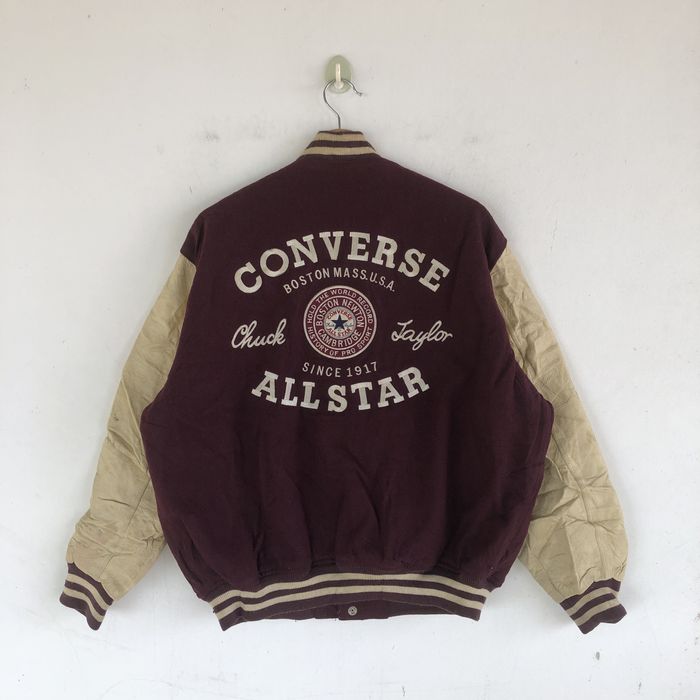 Vintage Converse Varsity Jackets Leather Letterman Wool Jacket | Grailed