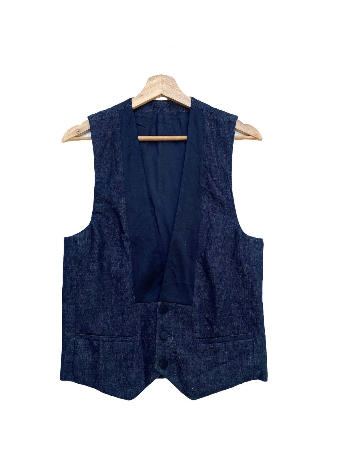 Maison Margiela MARGIELA WOOL SMOKING WAISTCOAT REINTERPRETED IN DENIM Size 38R - 1 Thumbnail