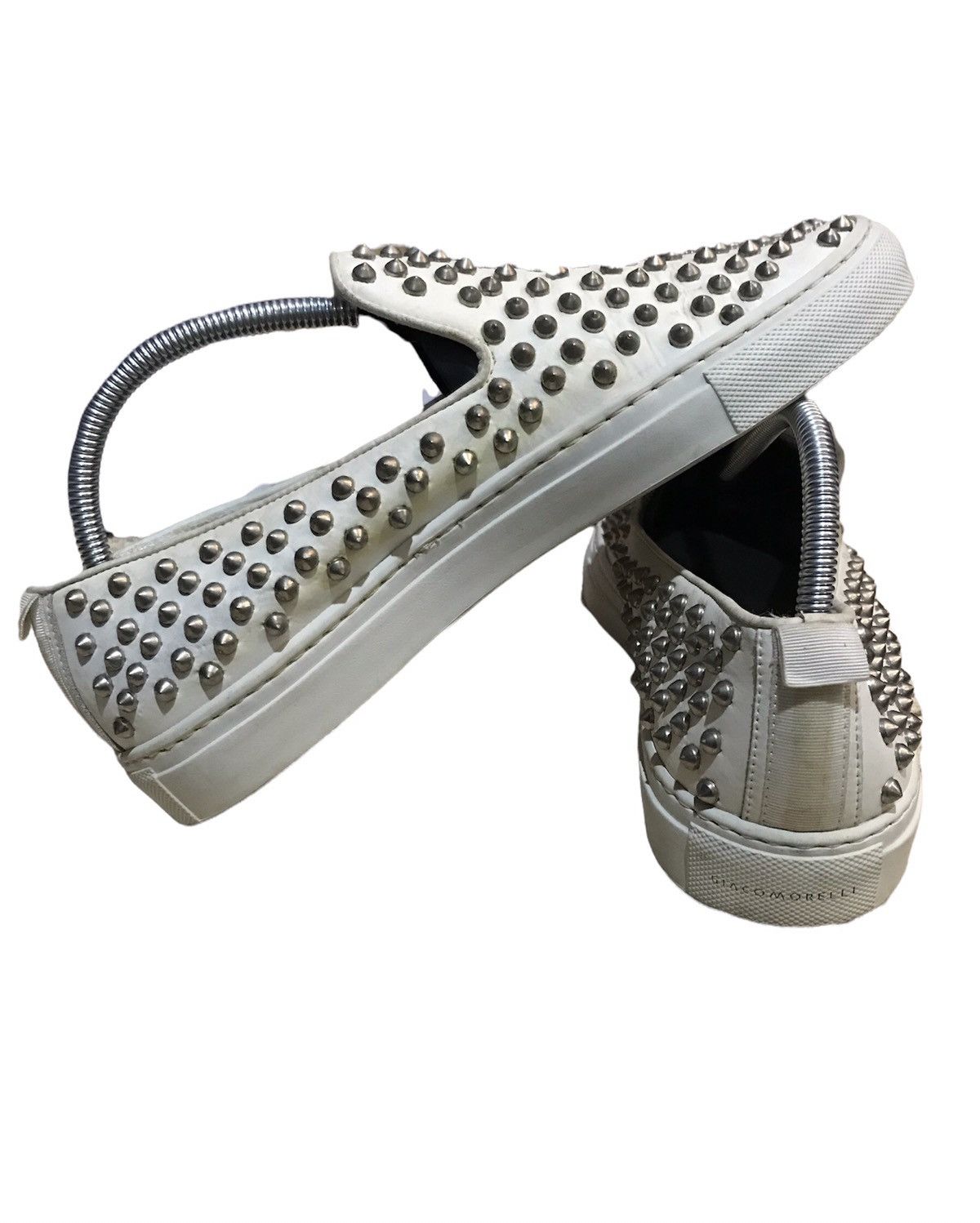 Giacometti GIACOMORELLI WHITE LEATHER SLIP ON SNEAKERS Size US 6 / EU 39 - 4 Thumbnail