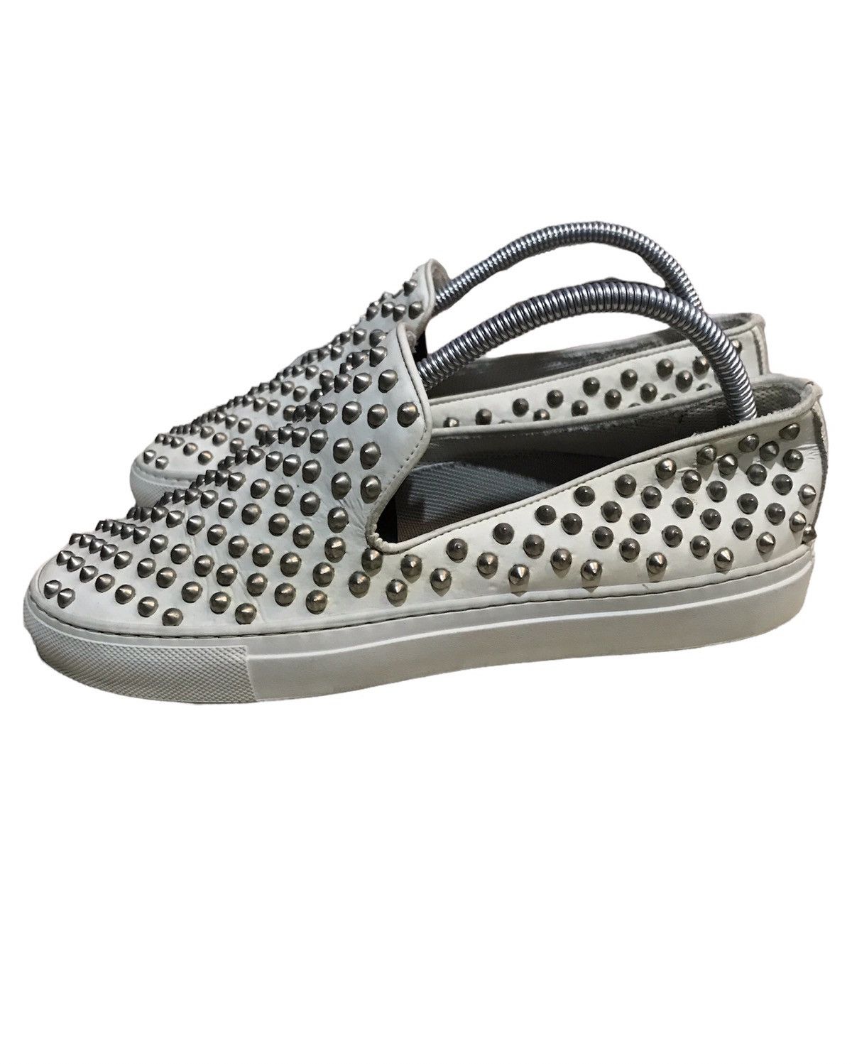 Giacometti GIACOMORELLI WHITE LEATHER SLIP ON SNEAKERS Size US 6 / EU 39 - 3 Thumbnail