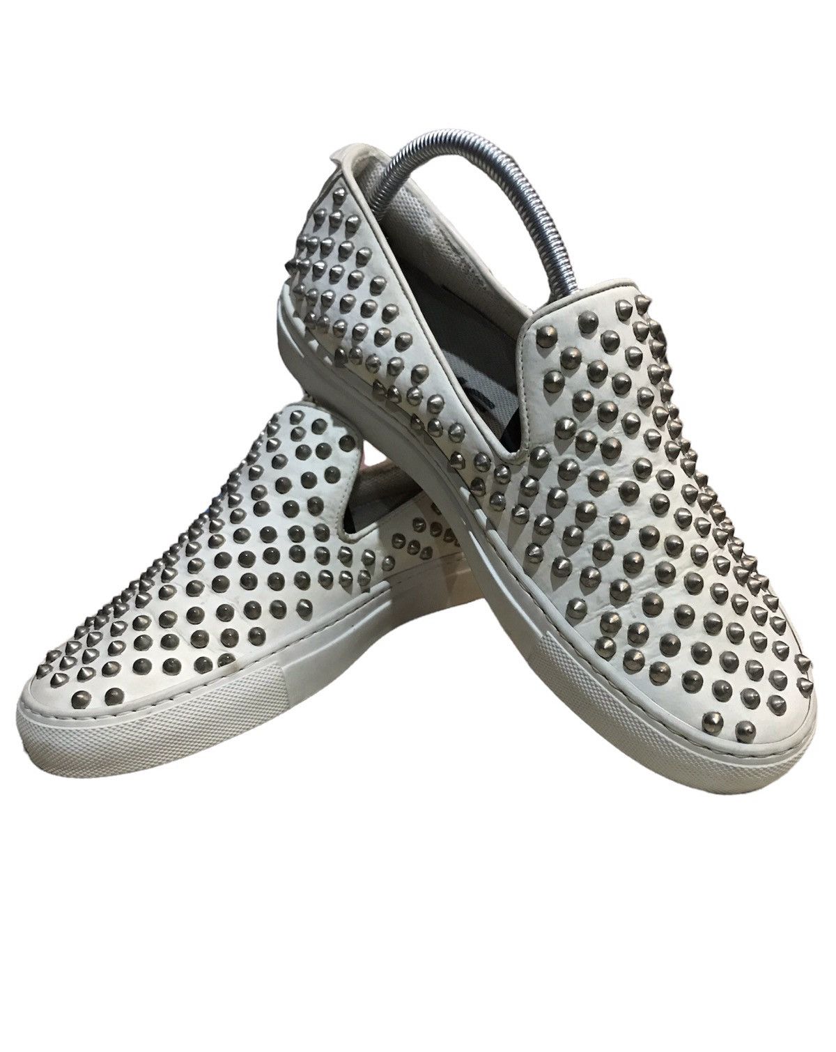 Giacometti GIACOMORELLI WHITE LEATHER SLIP ON SNEAKERS Size US 6 / EU 39 - 1 Thumbnail