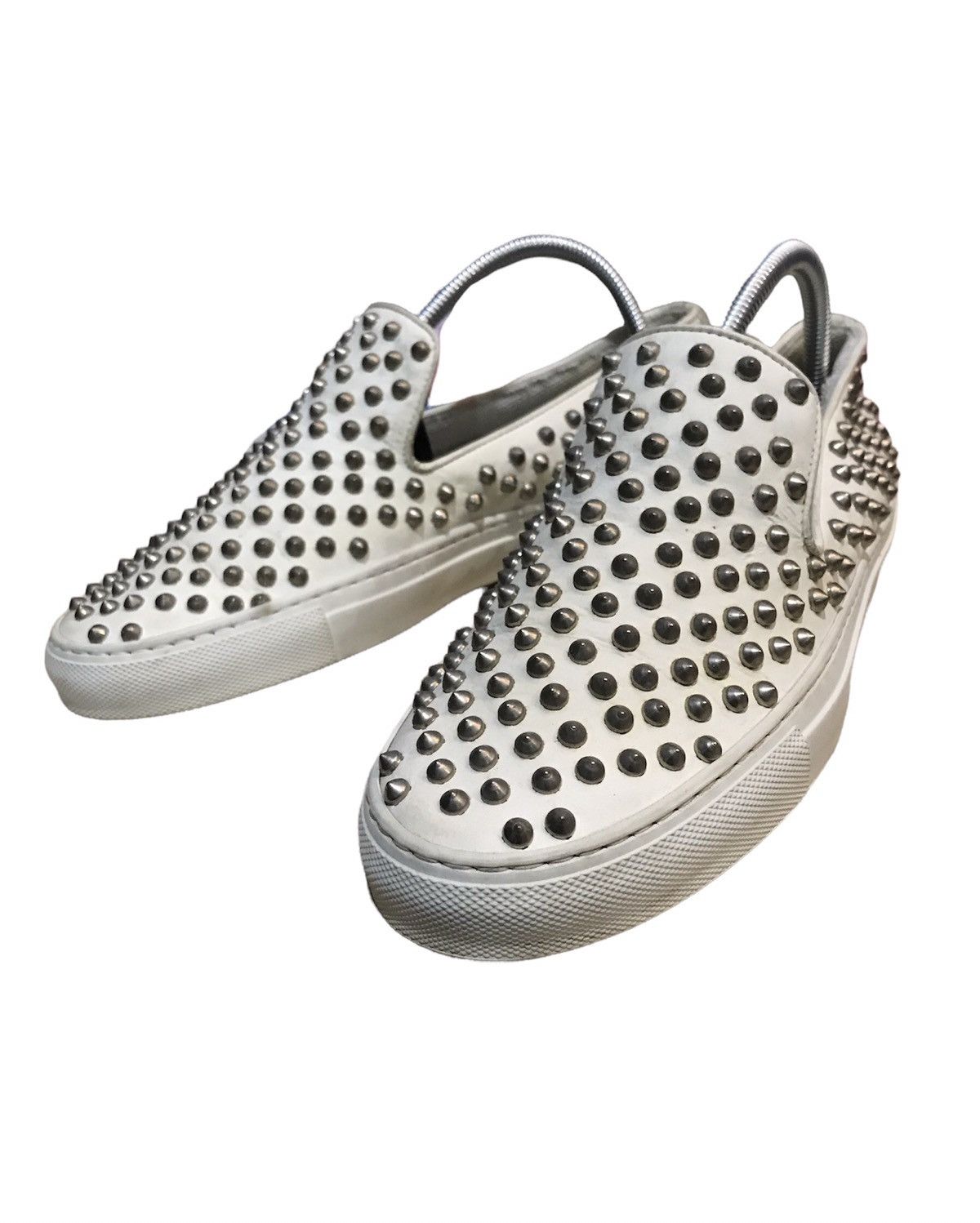 Giacometti GIACOMORELLI WHITE LEATHER SLIP ON SNEAKERS Size US 6 / EU 39 - 2 Thumbnail